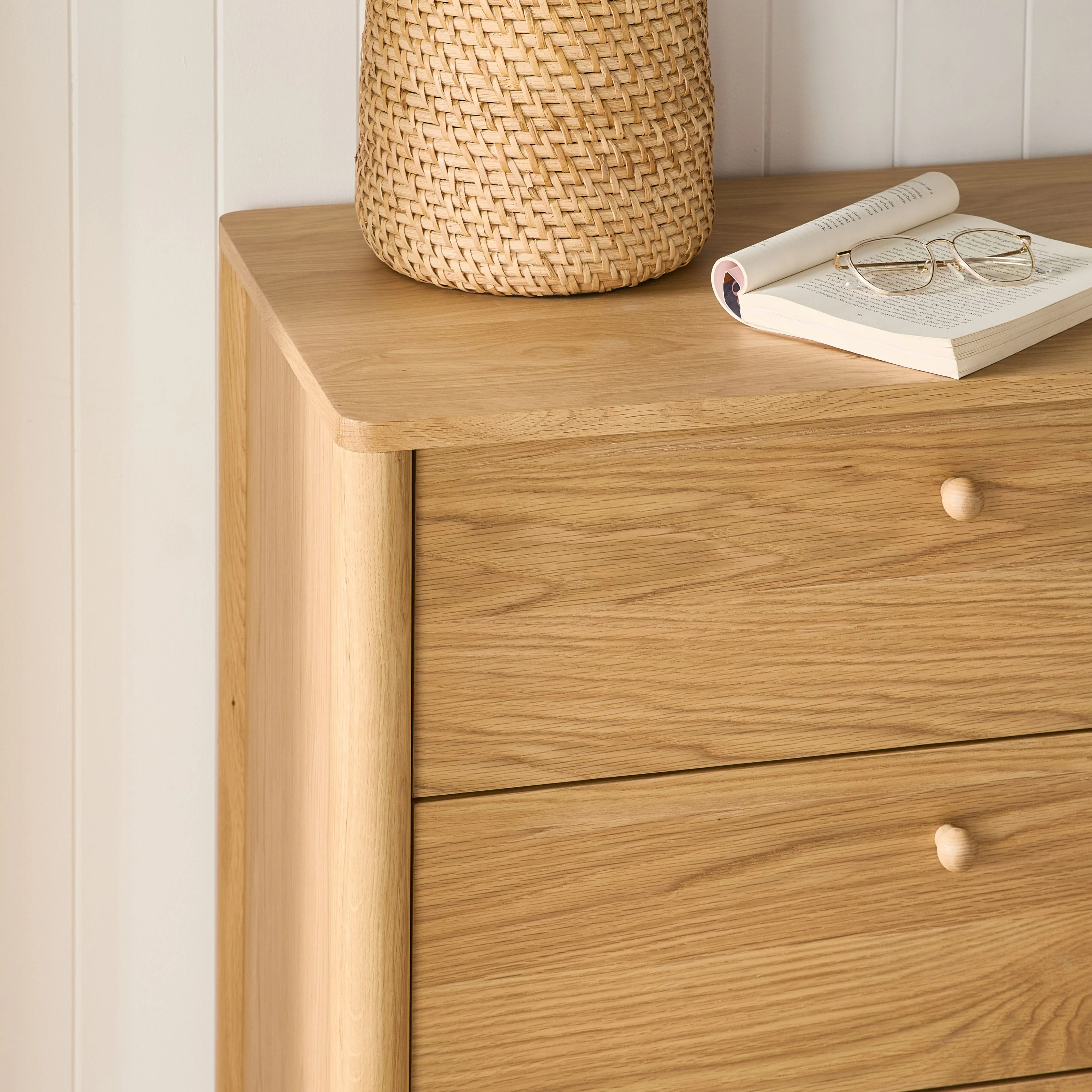 Spintara 6 Drawer Low Chest Light Oak - Image 12