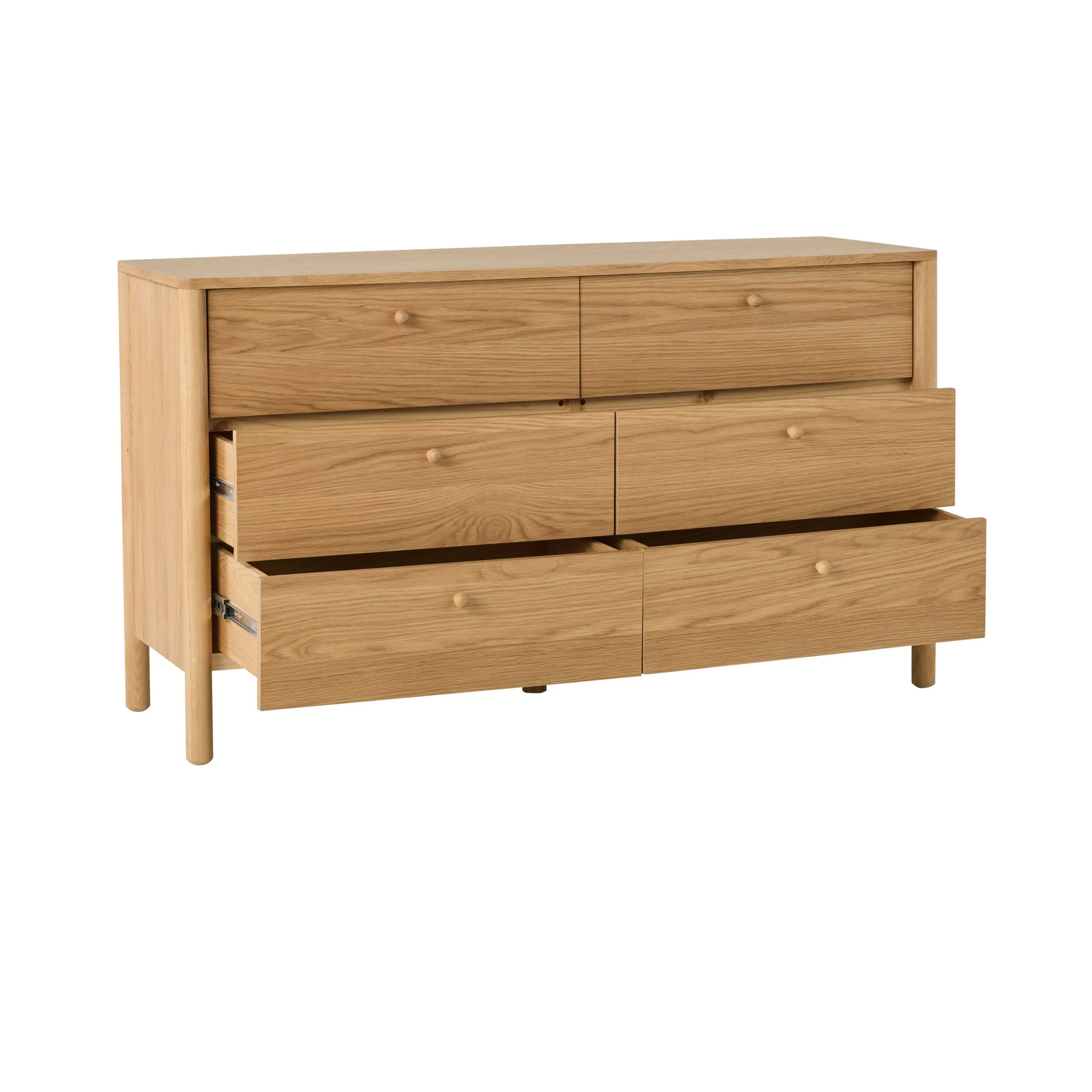Spintara 6 Drawer Low Chest Light Oak - Image 3