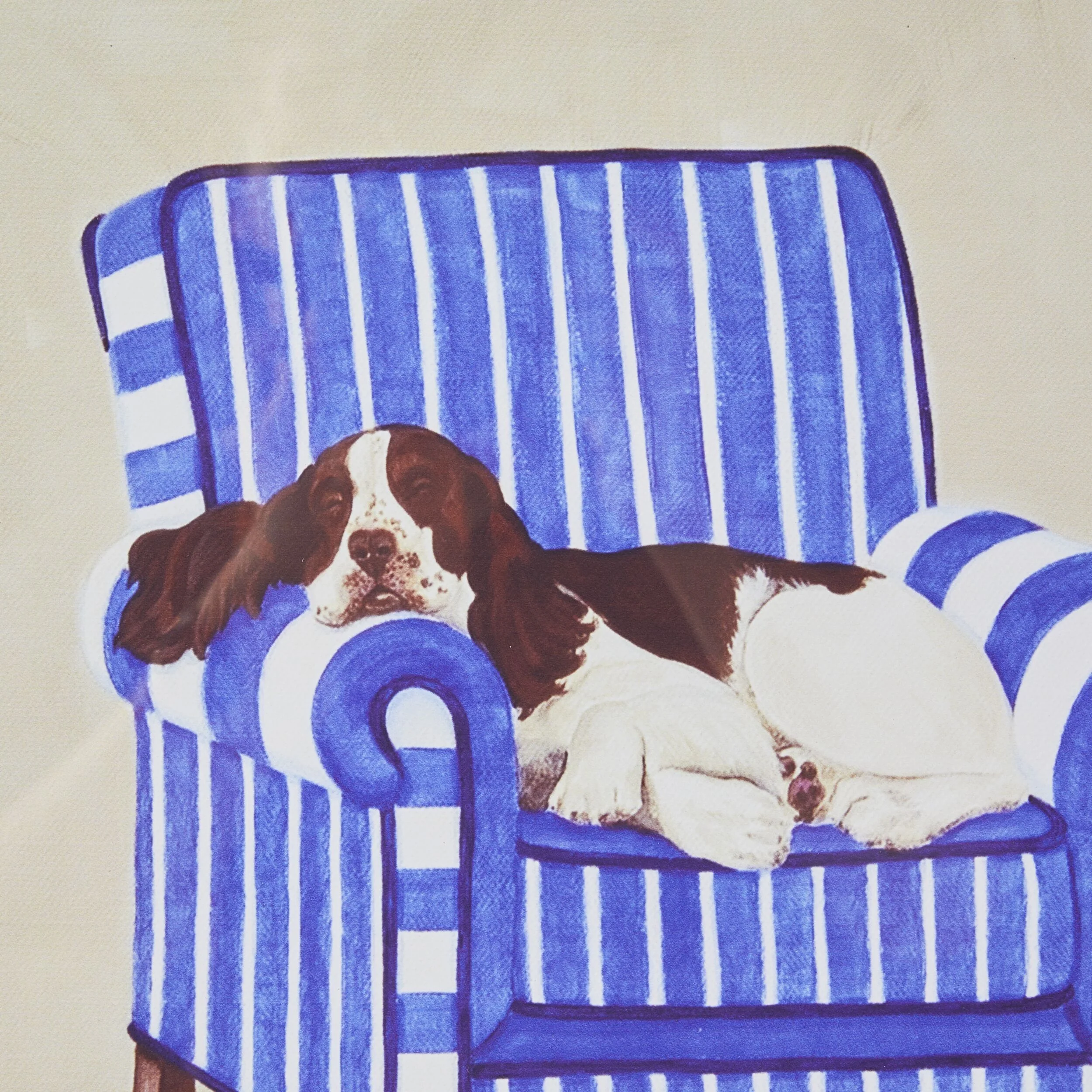 Springer On Blue Framed Print 40x40cm - Image 2