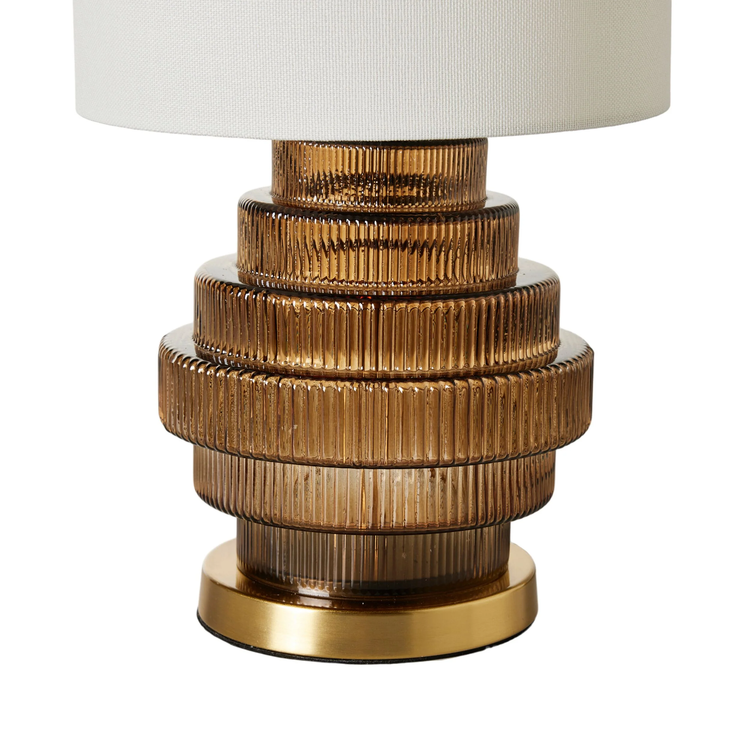Stanthorpe Glass Table Lamp Amber 36cm - Image 2