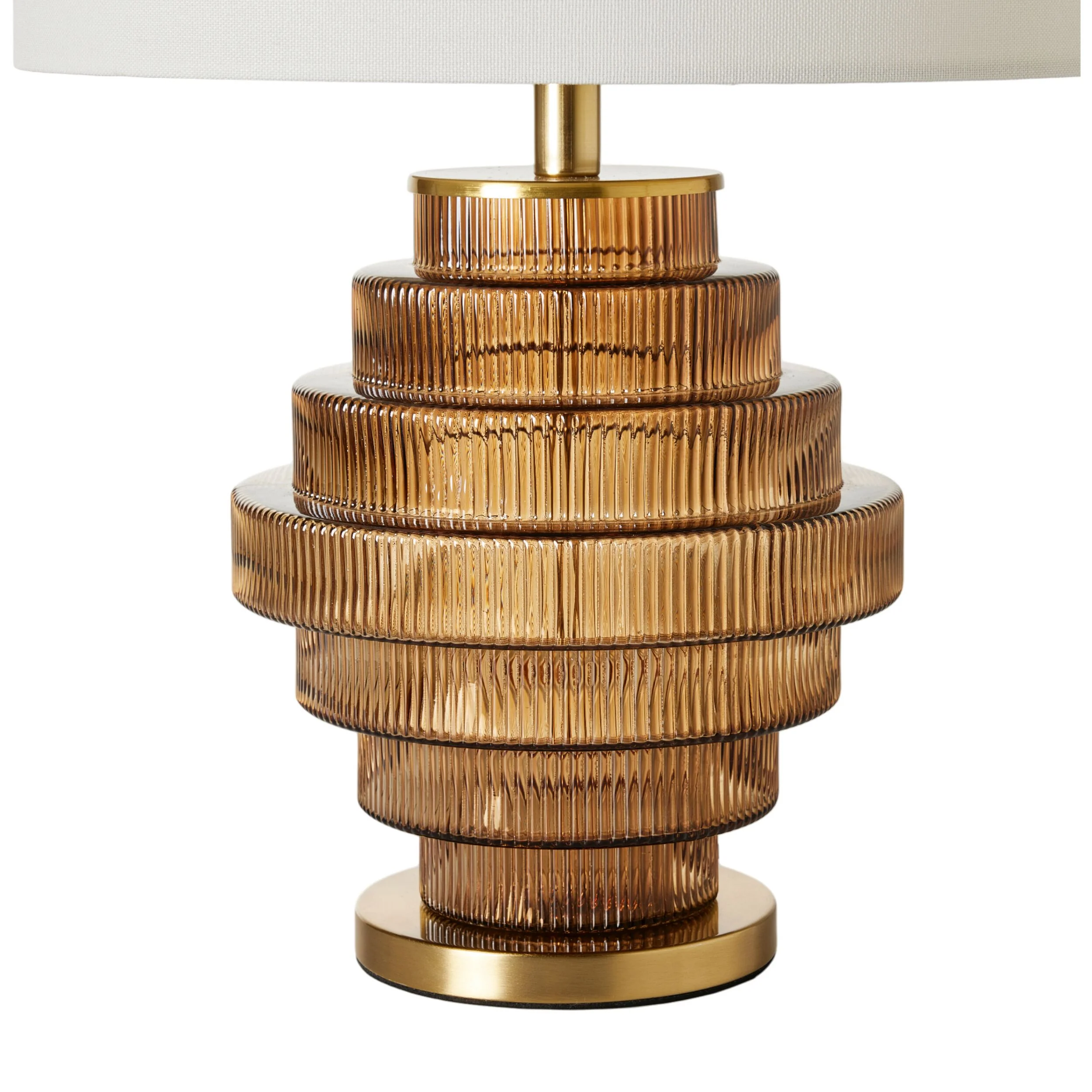 Stanthorpe Glass Table Lamp Amber 55cm - Image 2