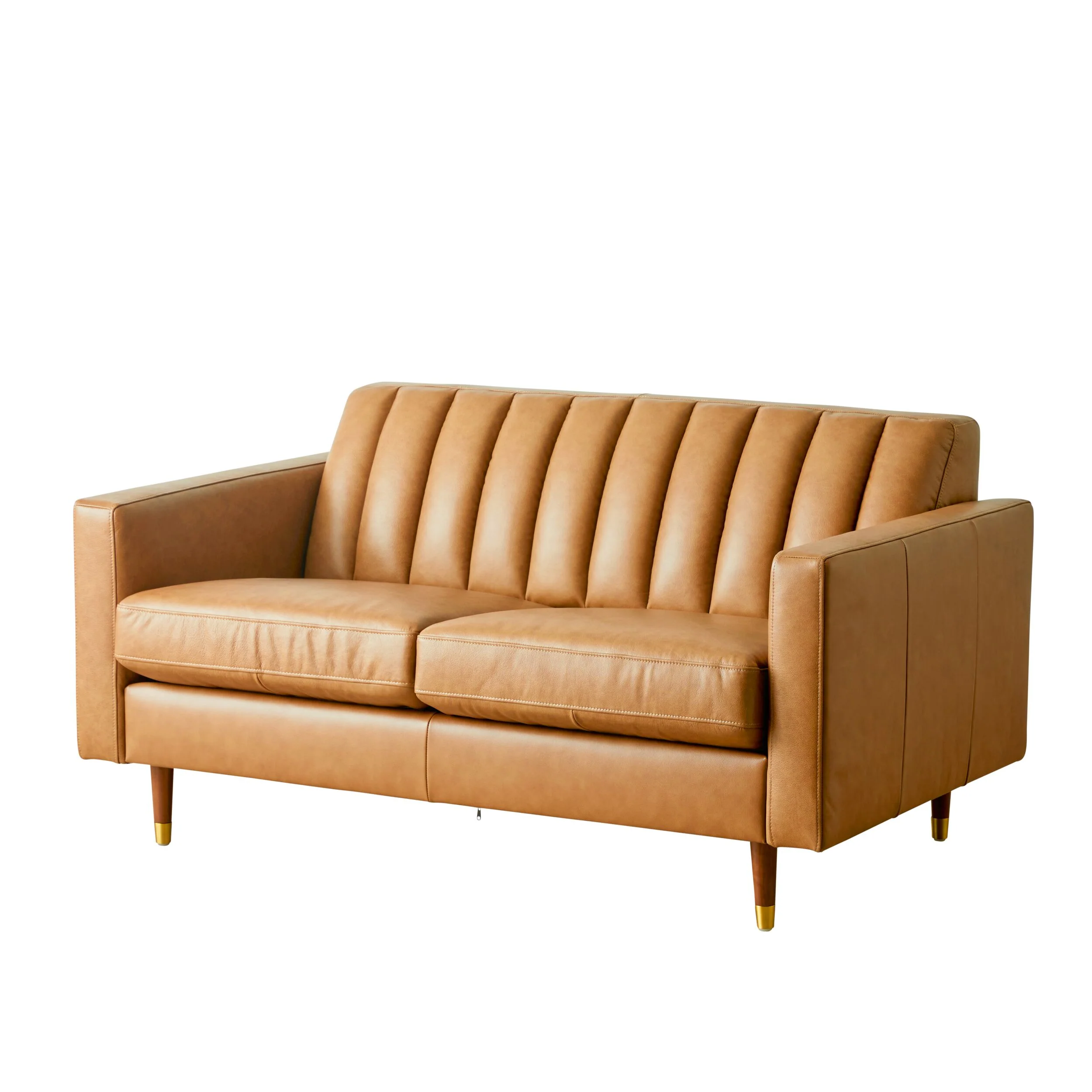 Stitch 2 Seater Leather Sofa Dakota Saddle - Image 2