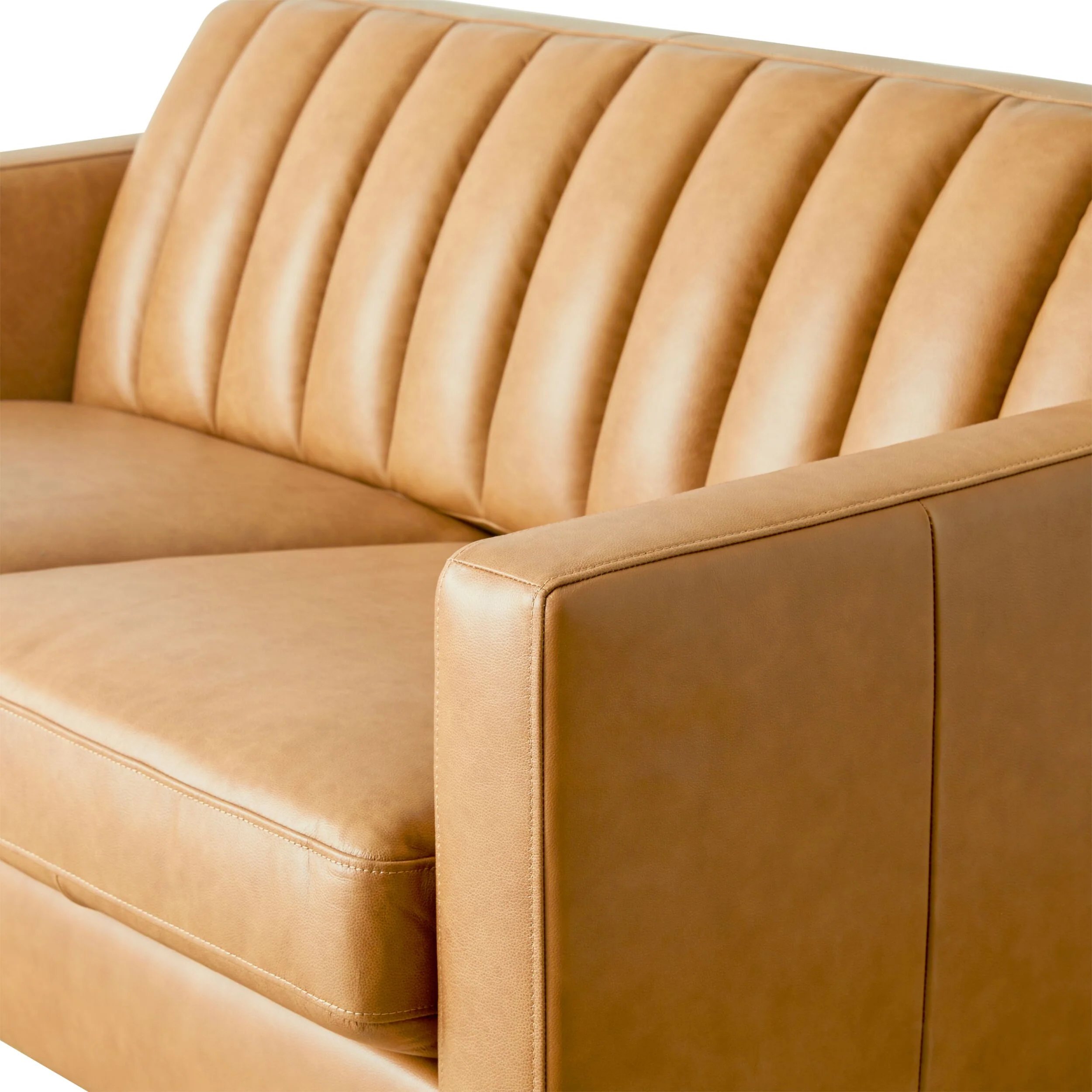 Stitch 2 Seater Leather Sofa Dakota Saddle - Image 4
