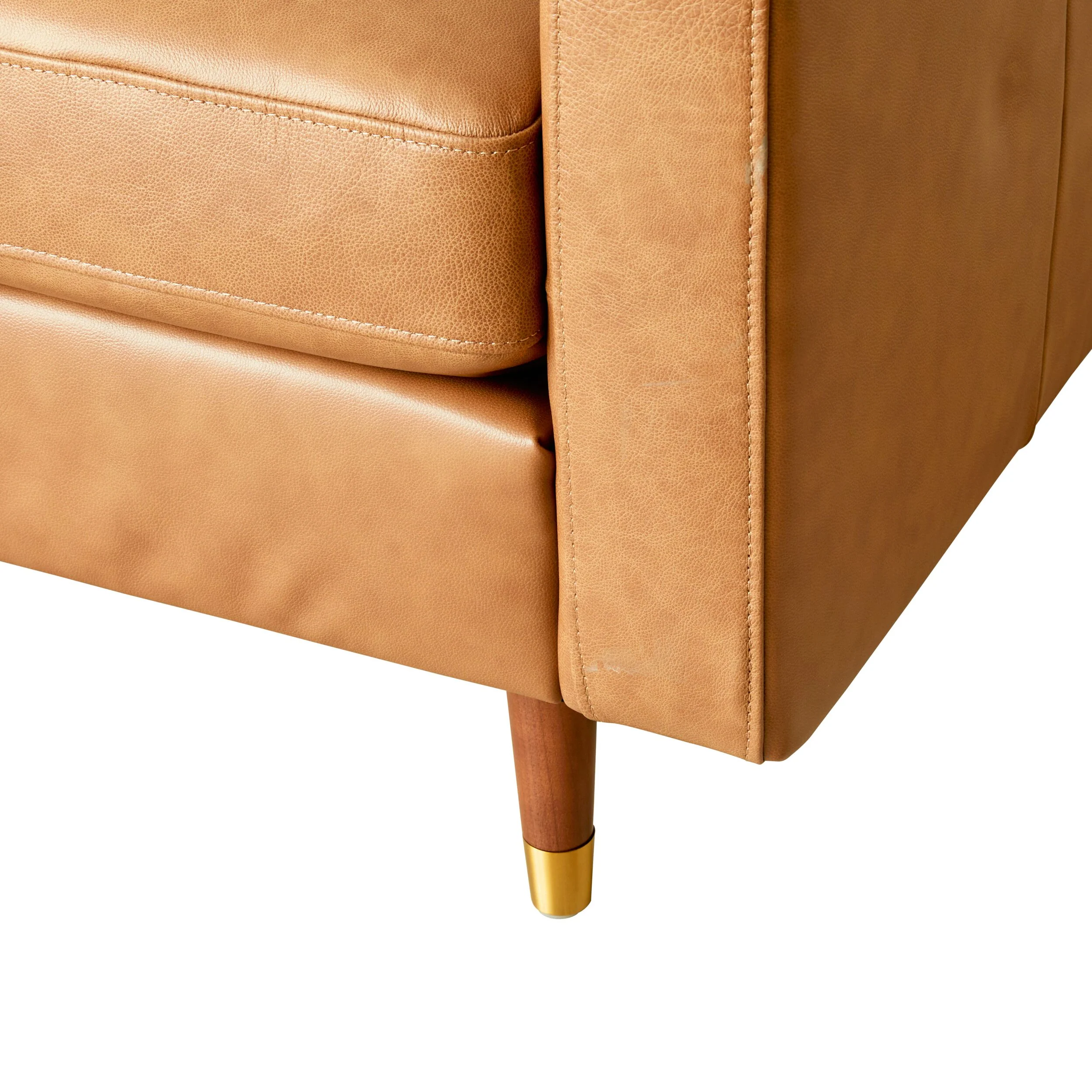 Stitch 2 Seater Leather Sofa Dakota Saddle - Image 5