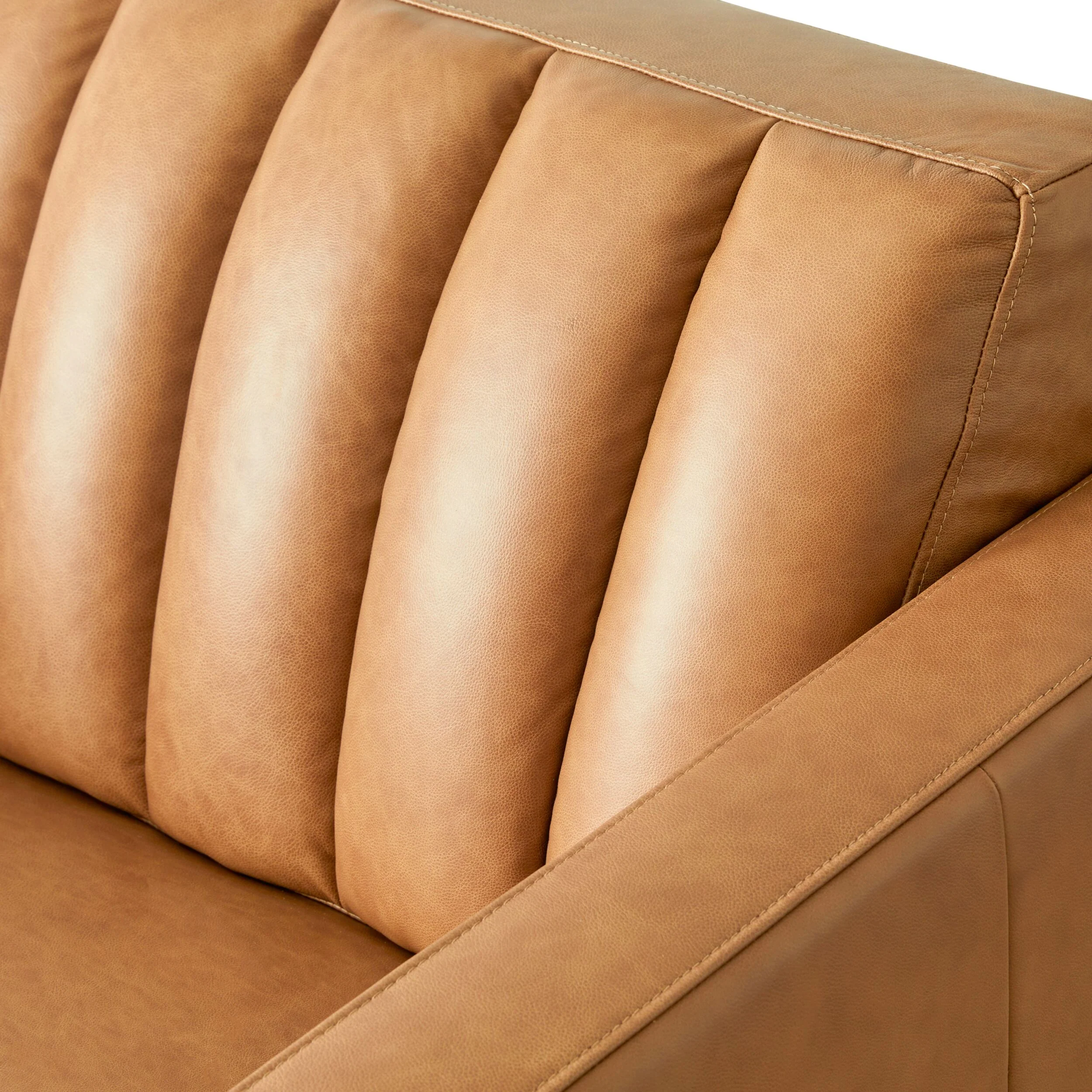 Stitch 2 Seater Leather Sofa Dakota Saddle - Image 6