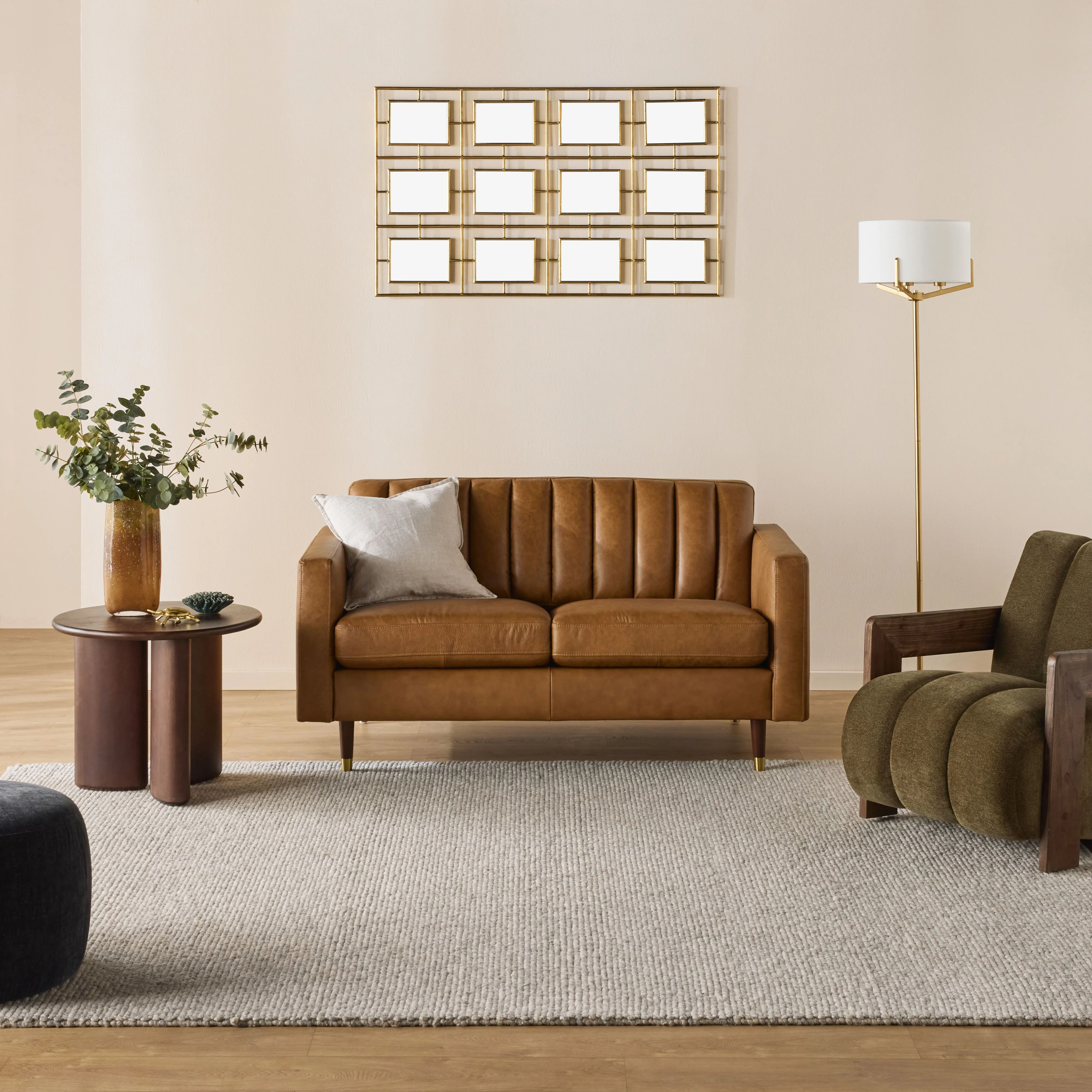 Stitch 2 Seater Leather Sofa Dakota Saddle - Image 7