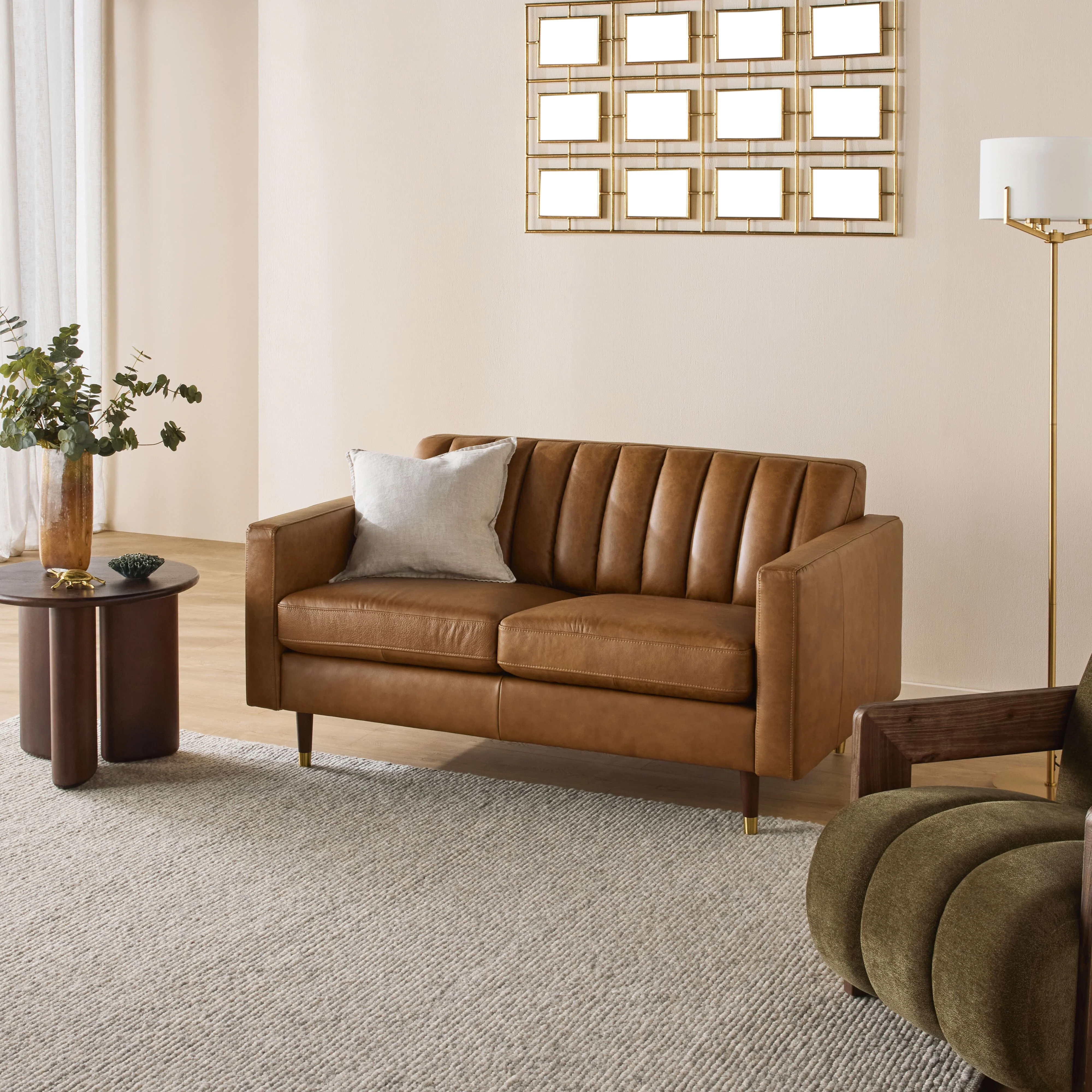 Stitch 2 Seater Leather Sofa Dakota Saddle - Image 8