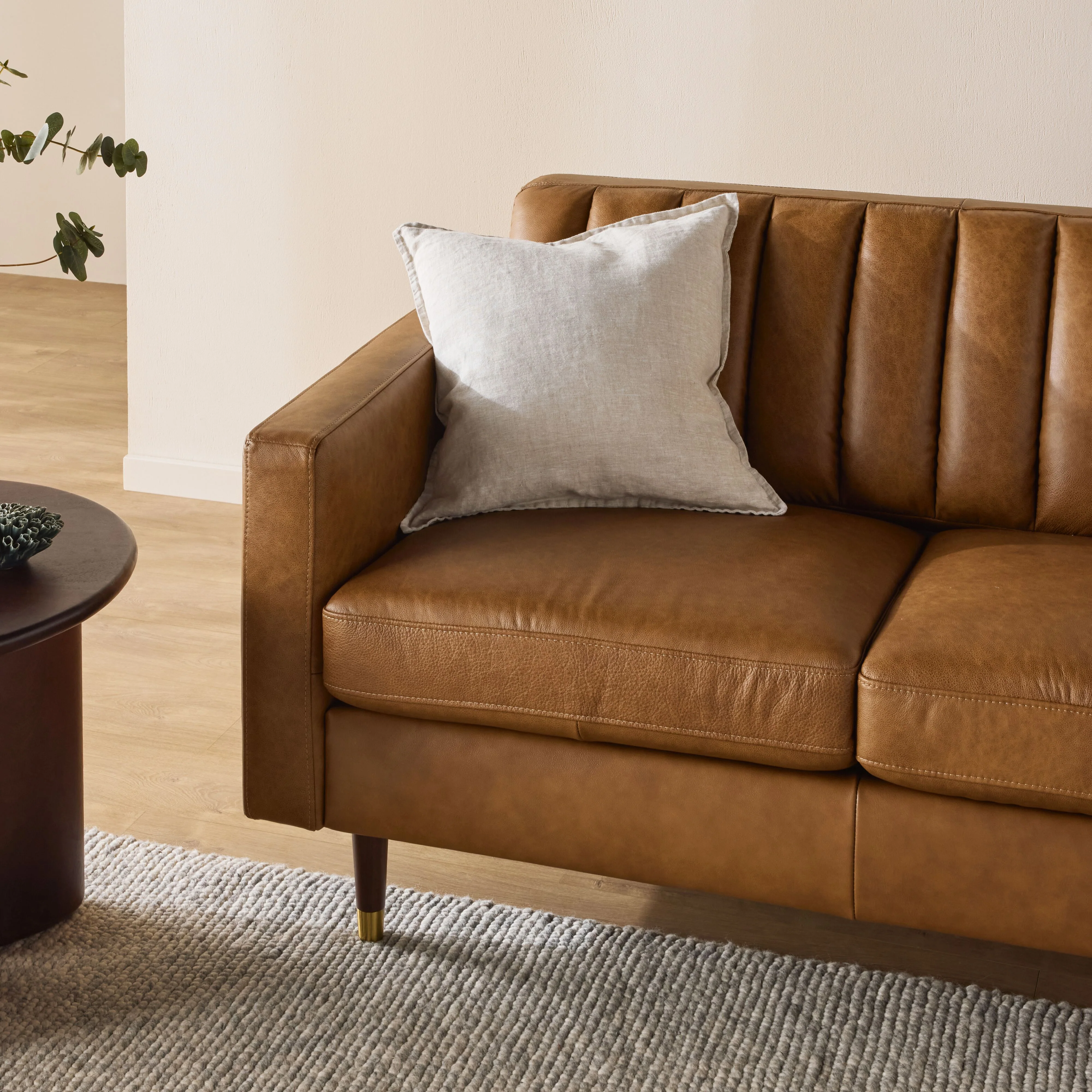 Stitch 2 Seater Leather Sofa Dakota Saddle - Image 9