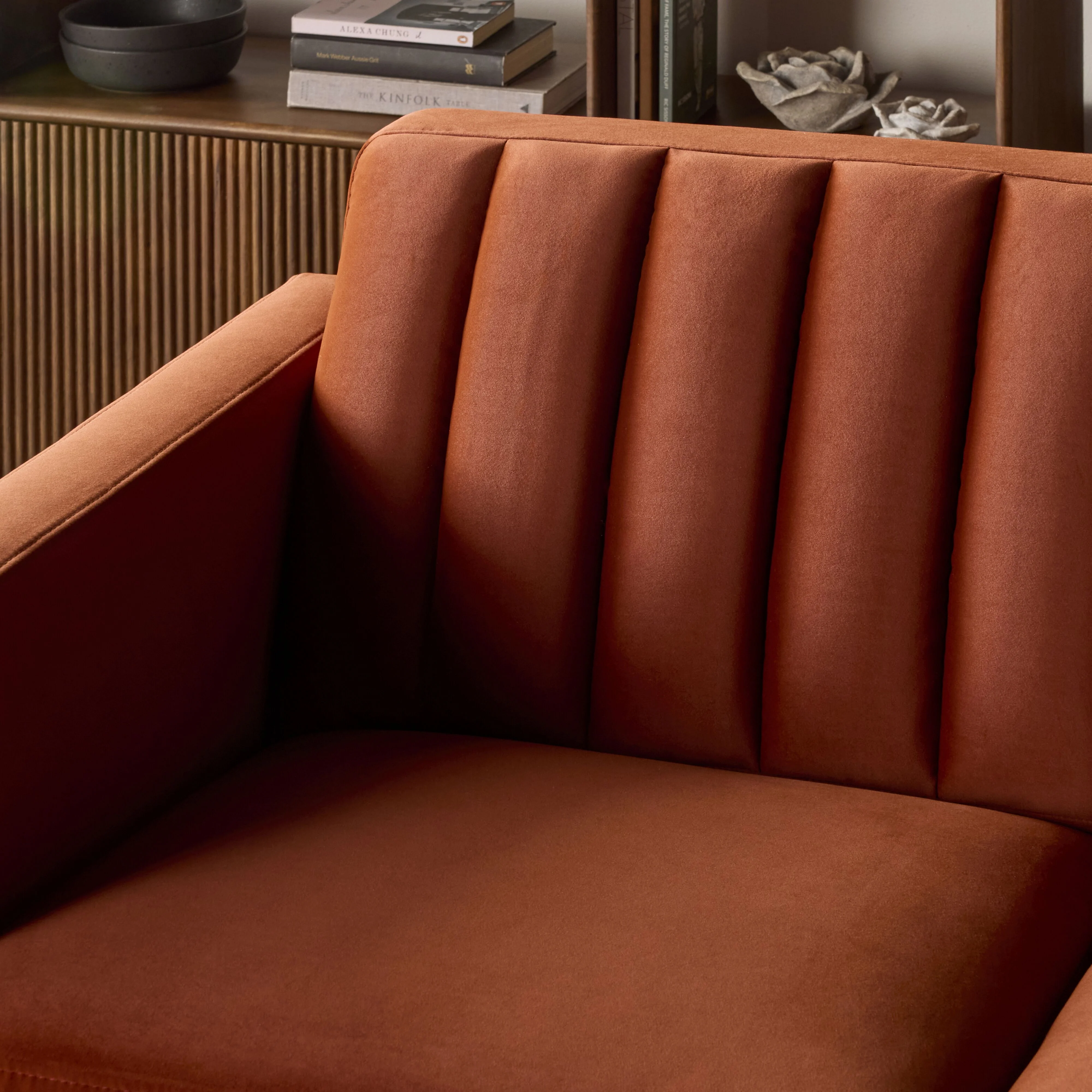 Stitch 2 Seater Velvet Sofa Copper - Image 10