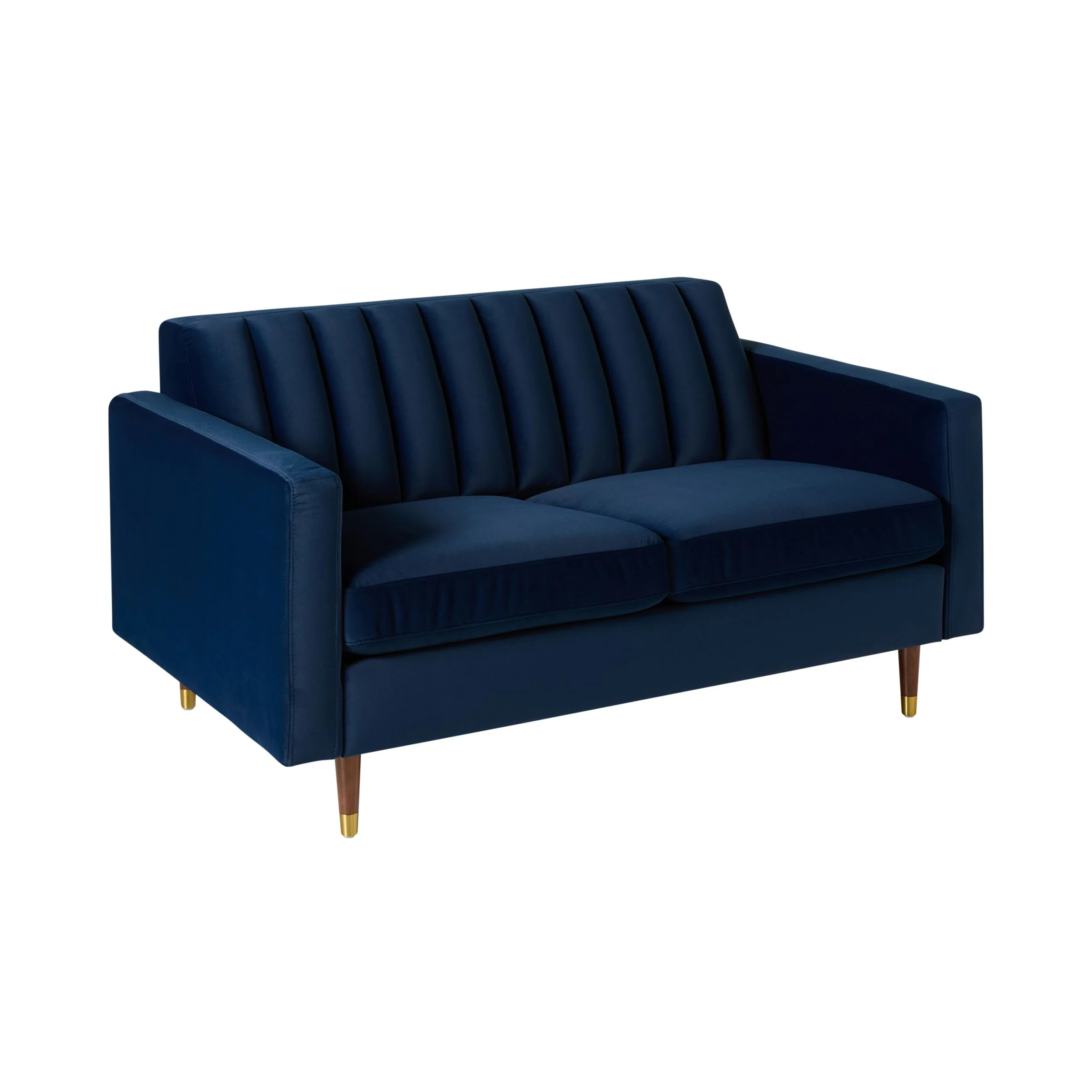 Stitch 2 Seater Velvet Sofa Indigo - Image 2