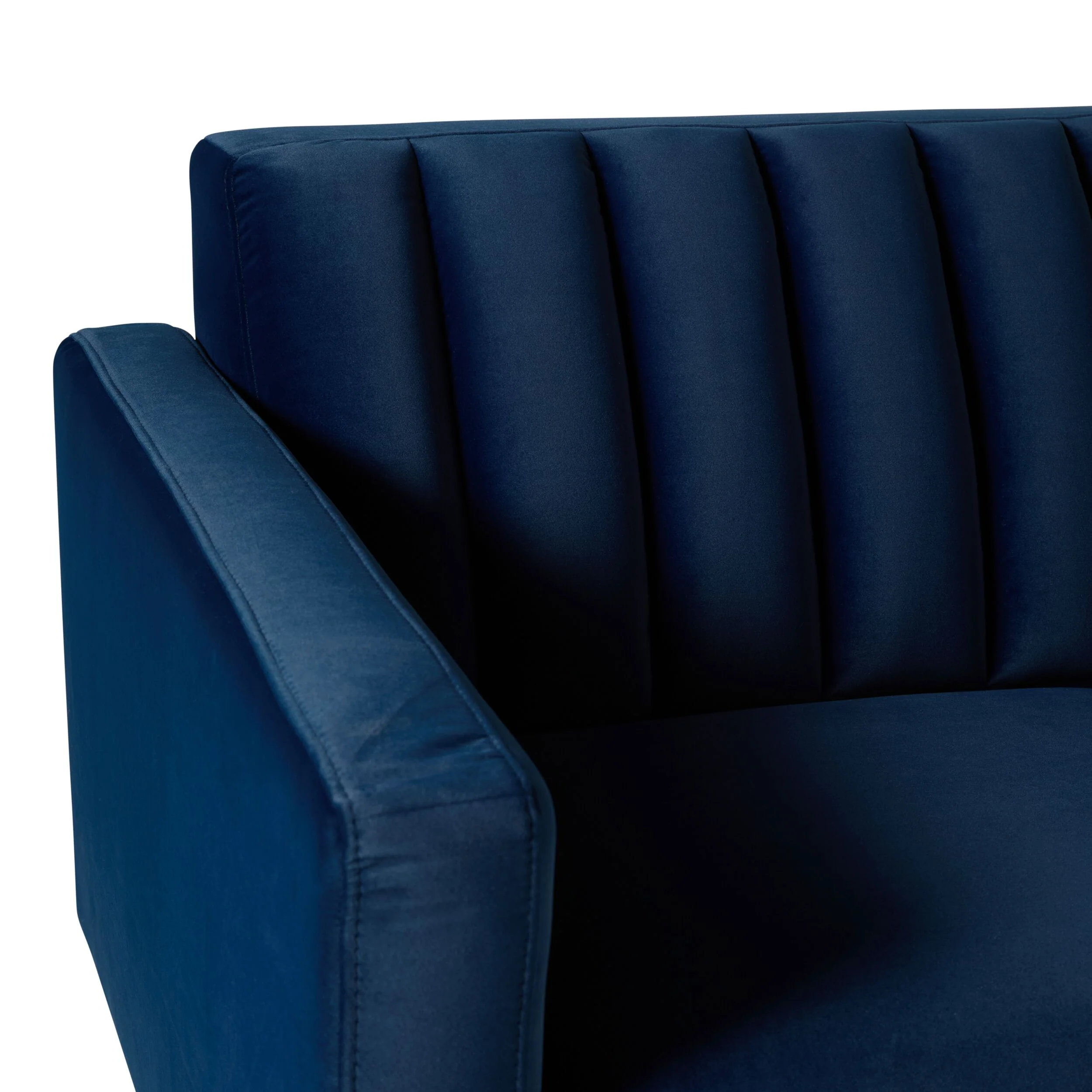Stitch 2 Seater Velvet Sofa Indigo - Image 5