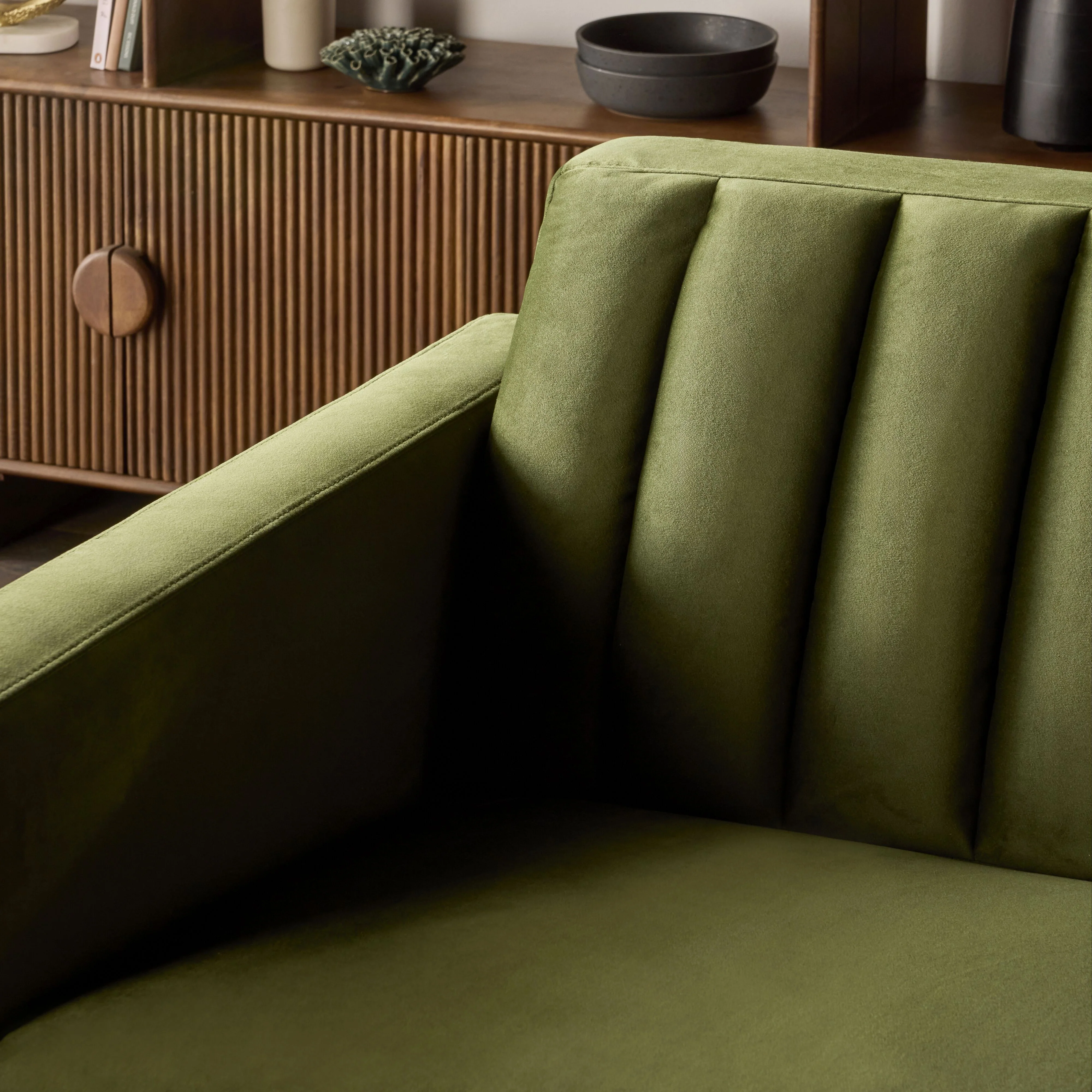 Stitch 2 Seater Velvet Sofa Juniper Olive - Image 10