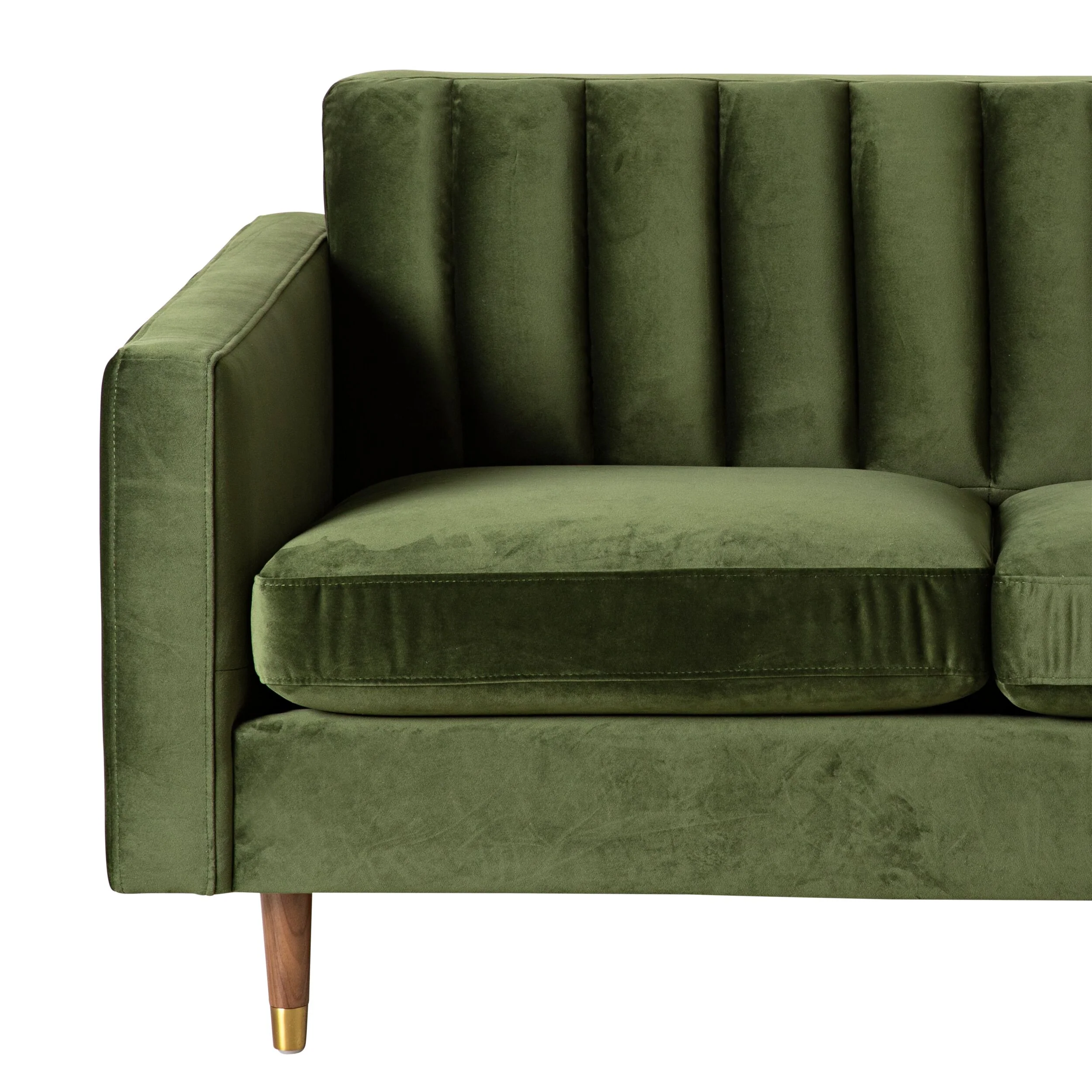 Stitch 2 Seater Velvet Sofa Juniper Olive - Image 5