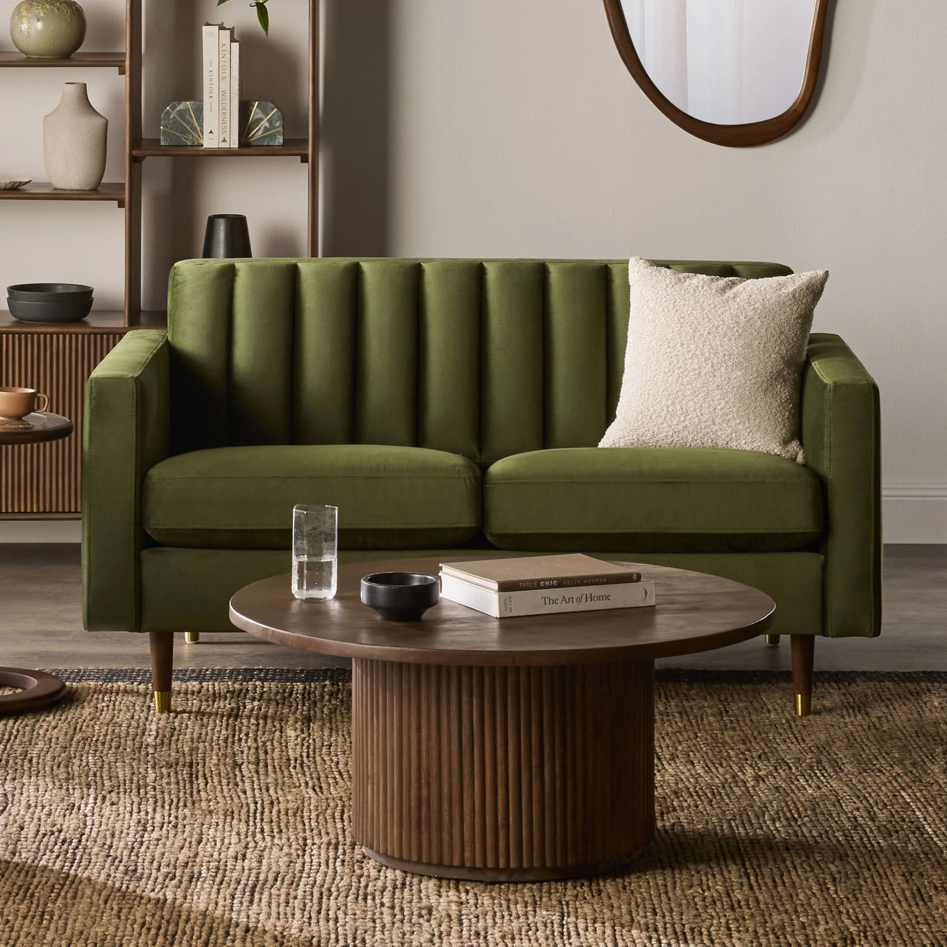Stitch 2 Seater Velvet Sofa Juniper Olive - Image 7