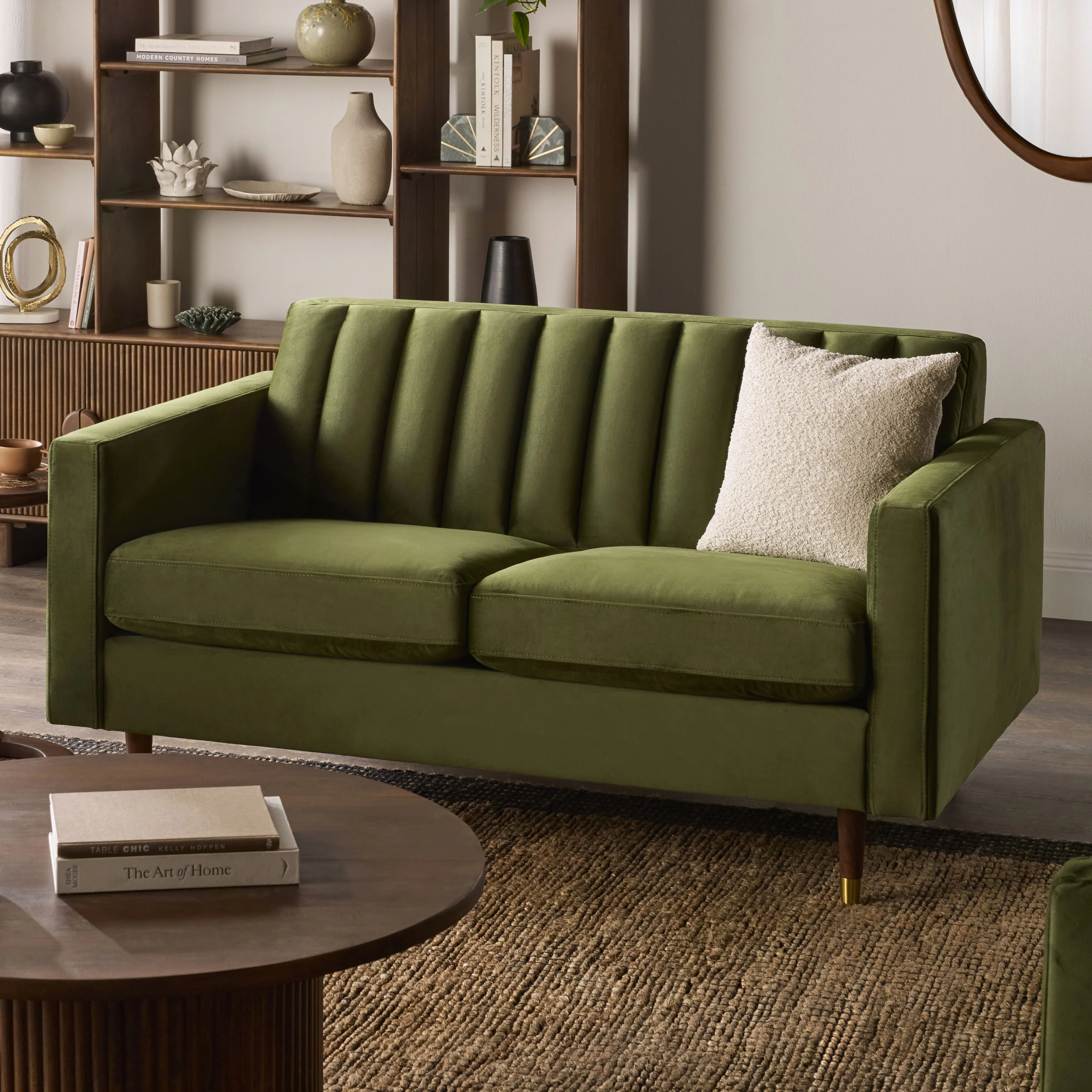 Stitch 2 Seater Velvet Sofa Juniper Olive - Image 8