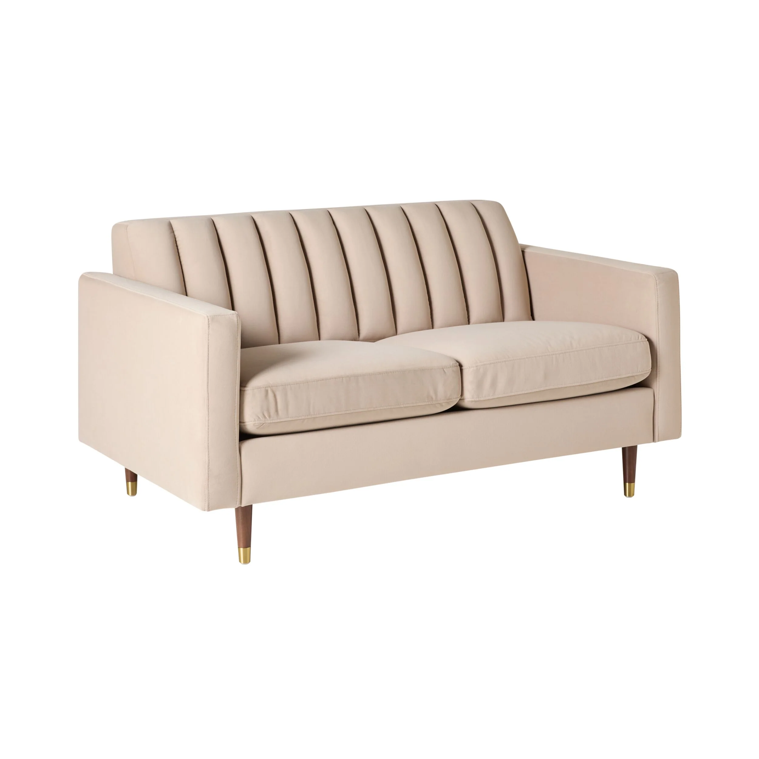 Stitch 2 Seater Velvet Sofa Taupe - Image 2