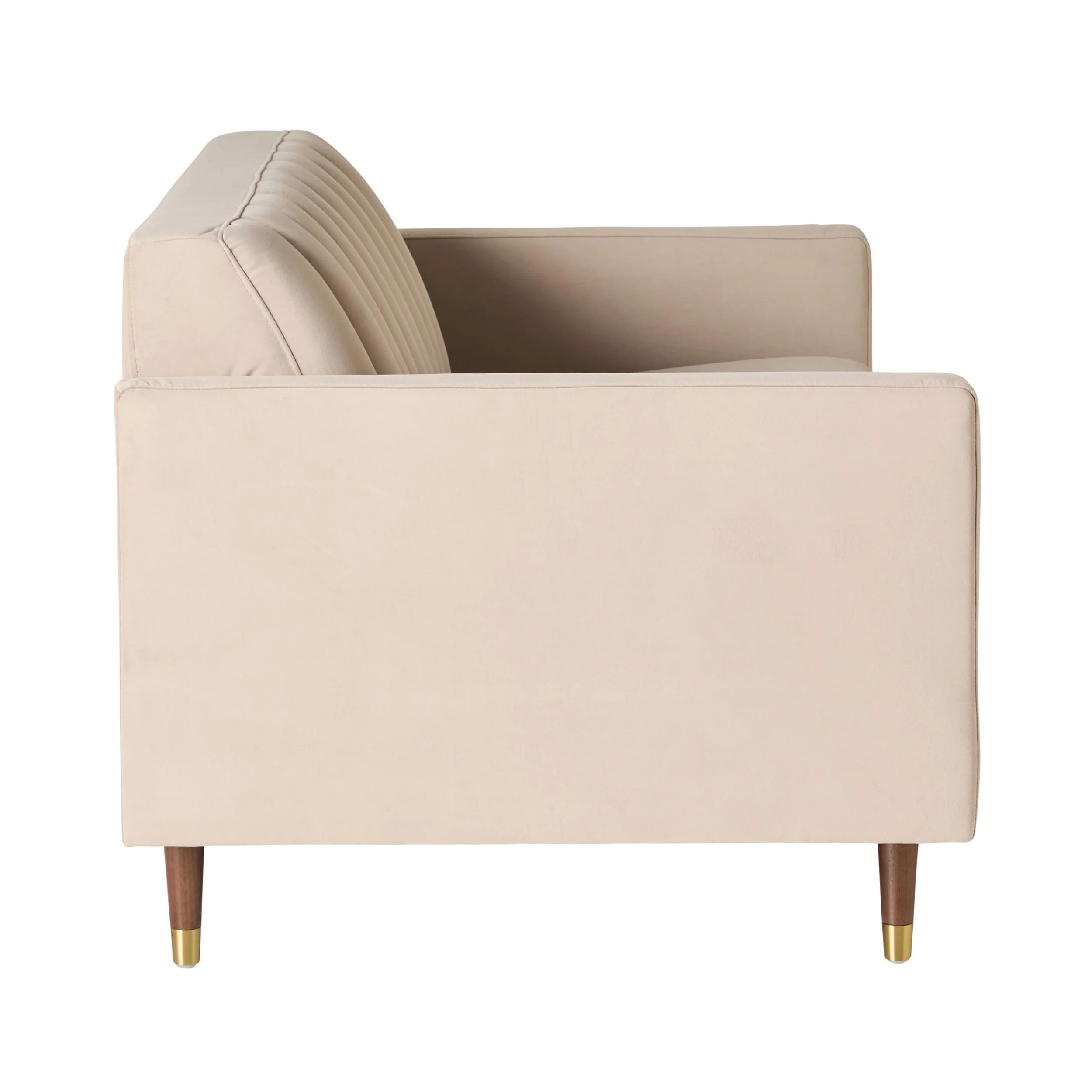 Stitch 2 Seater Velvet Sofa Taupe - Image 3