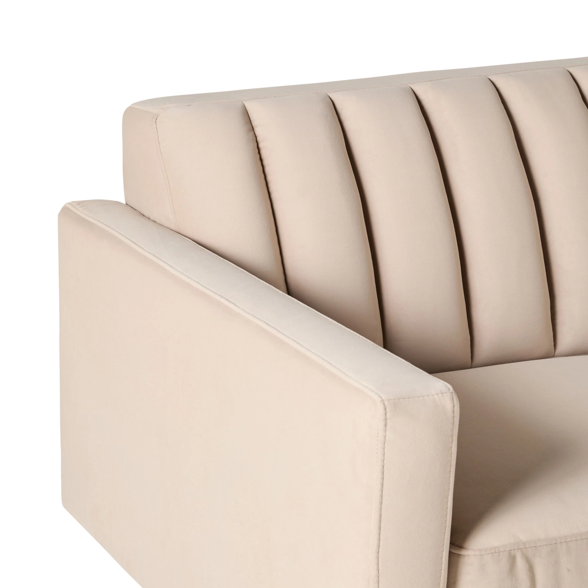 Stitch 2 Seater Velvet Sofa Taupe - Image 5