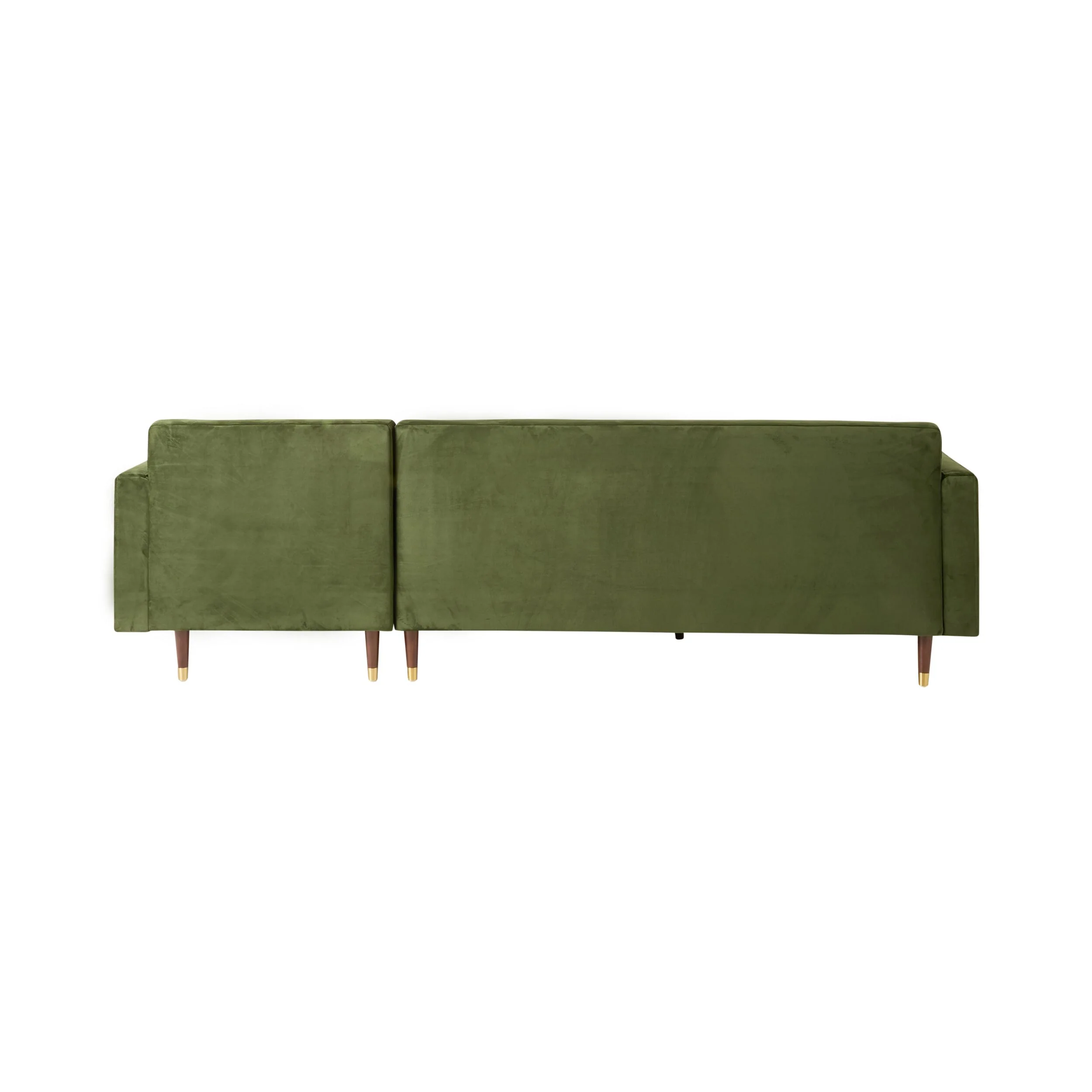Stitch 3 Seater Velvet Chaise RHF Juniper Olive - Image 4