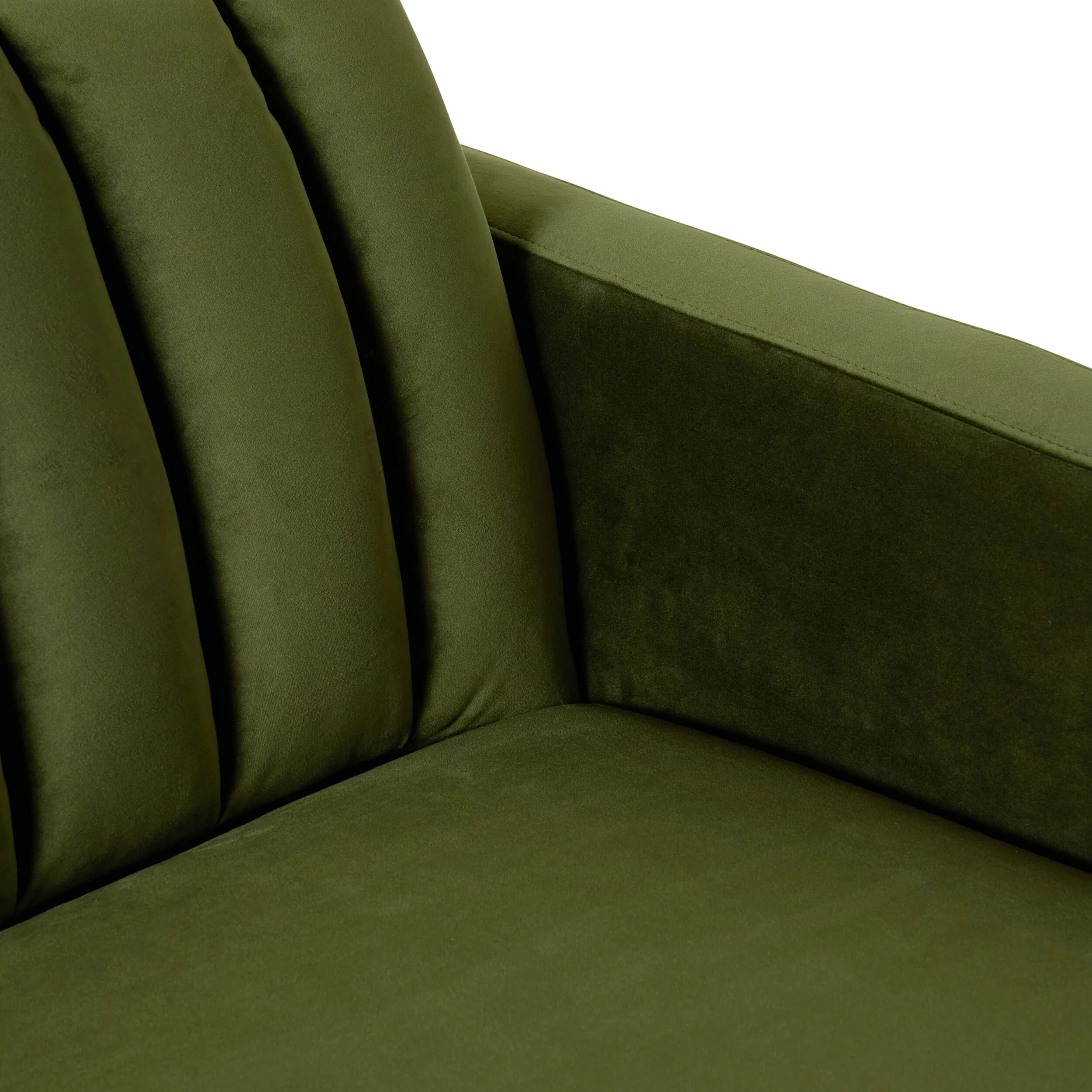Stitch 3 Seater Velvet Chaise RHF Juniper Olive - Image 6
