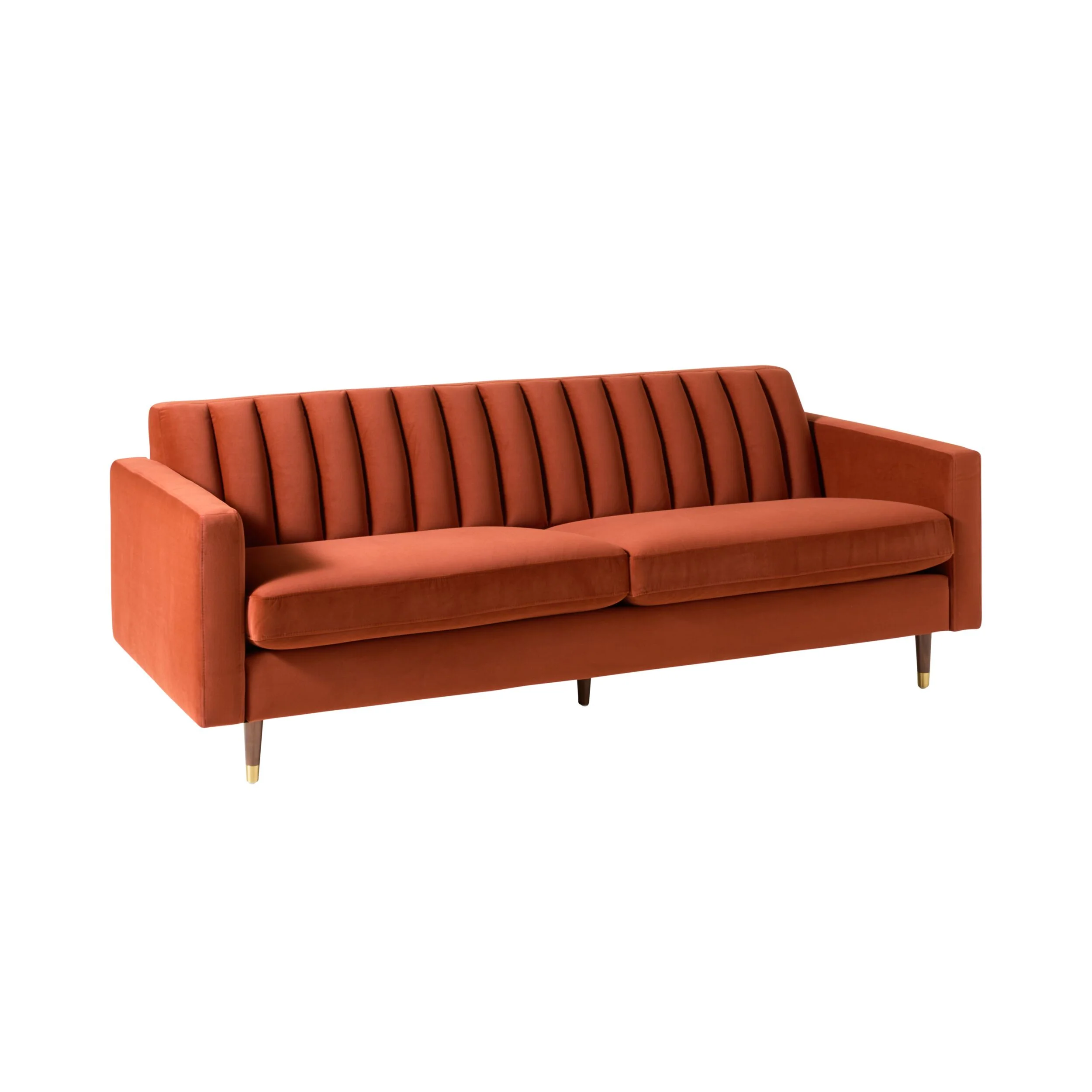 Stitch 3 Seater Velvet Sofa Copper - Image 2