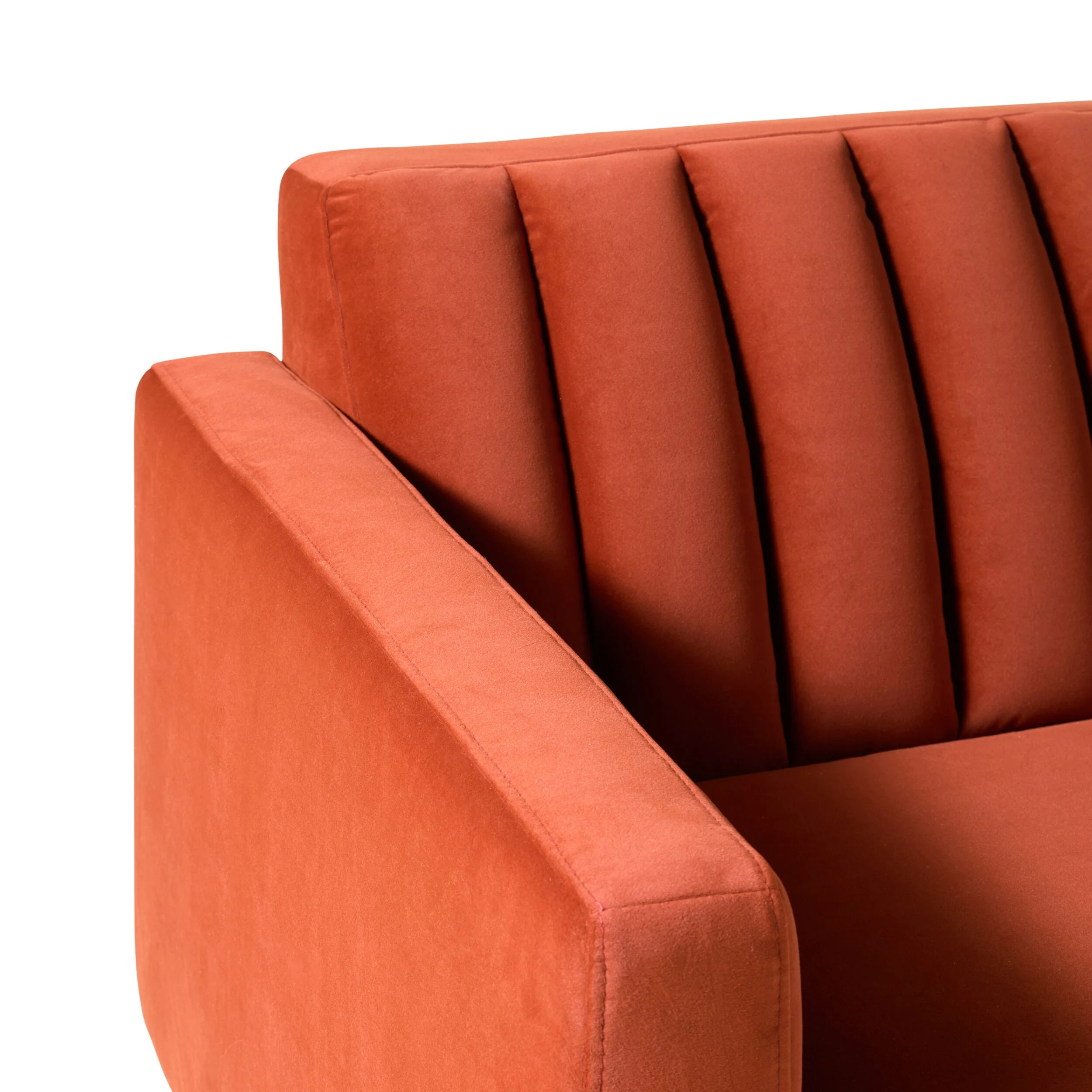 Stitch 3 Seater Velvet Sofa Copper - Image 5