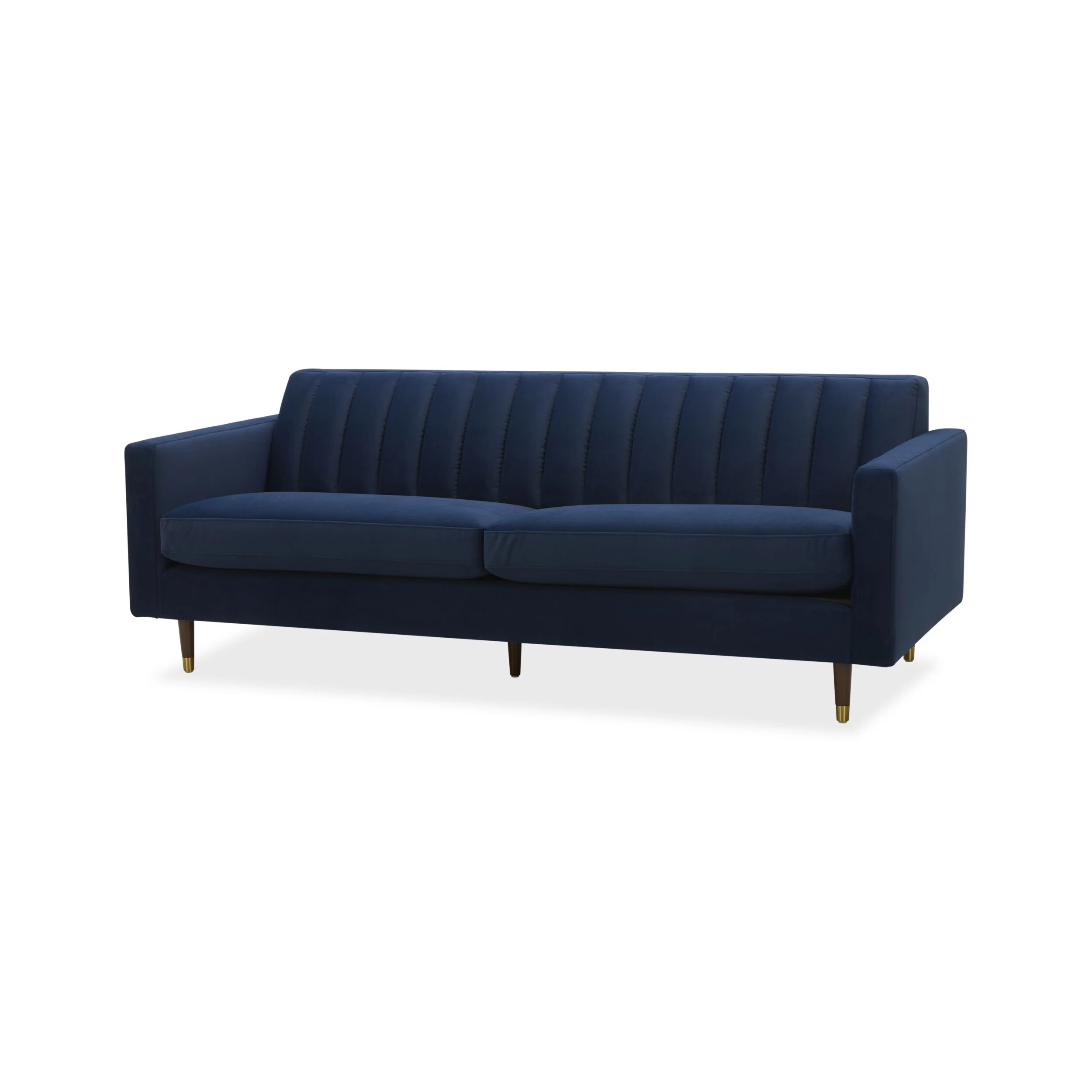 Stitch 3 Seater Velvet Sofa Indigo - Image 2