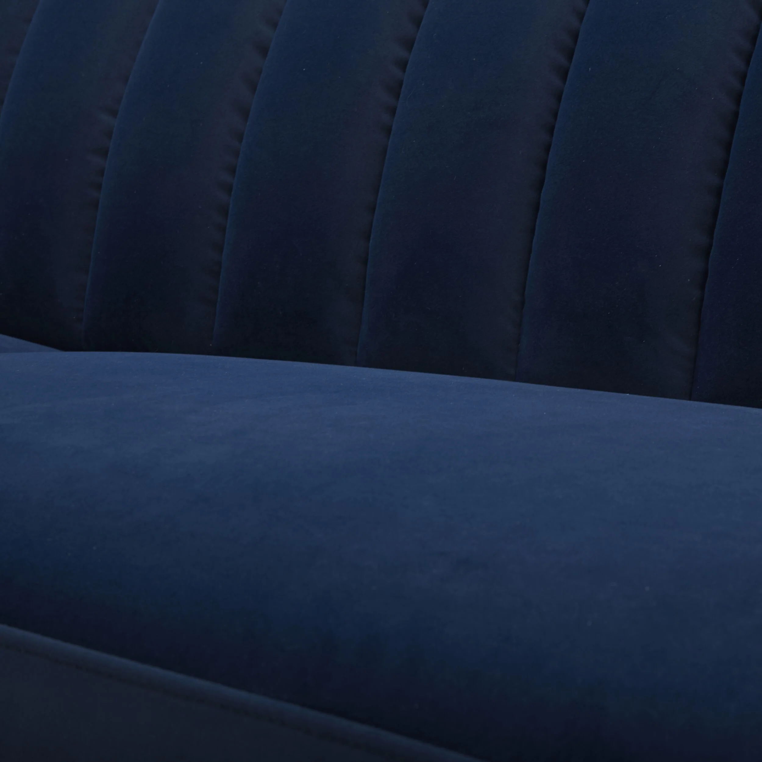 Stitch 3 Seater Velvet Sofa Indigo - Image 4