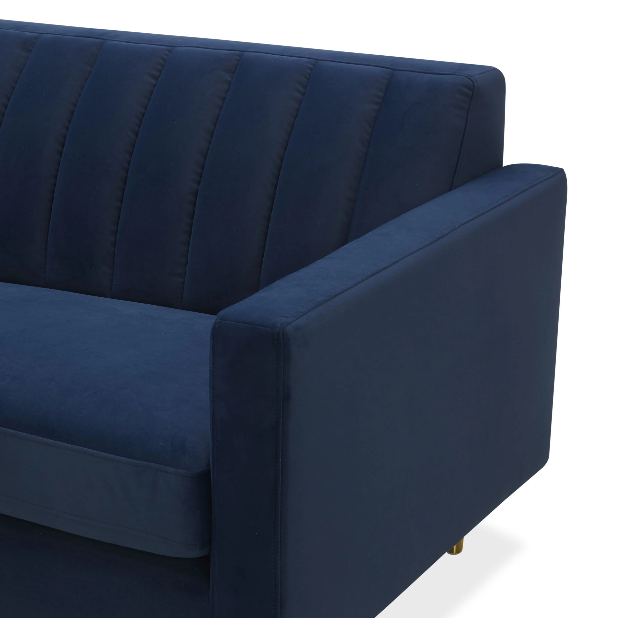 Stitch 3 Seater Velvet Sofa Indigo - Image 5
