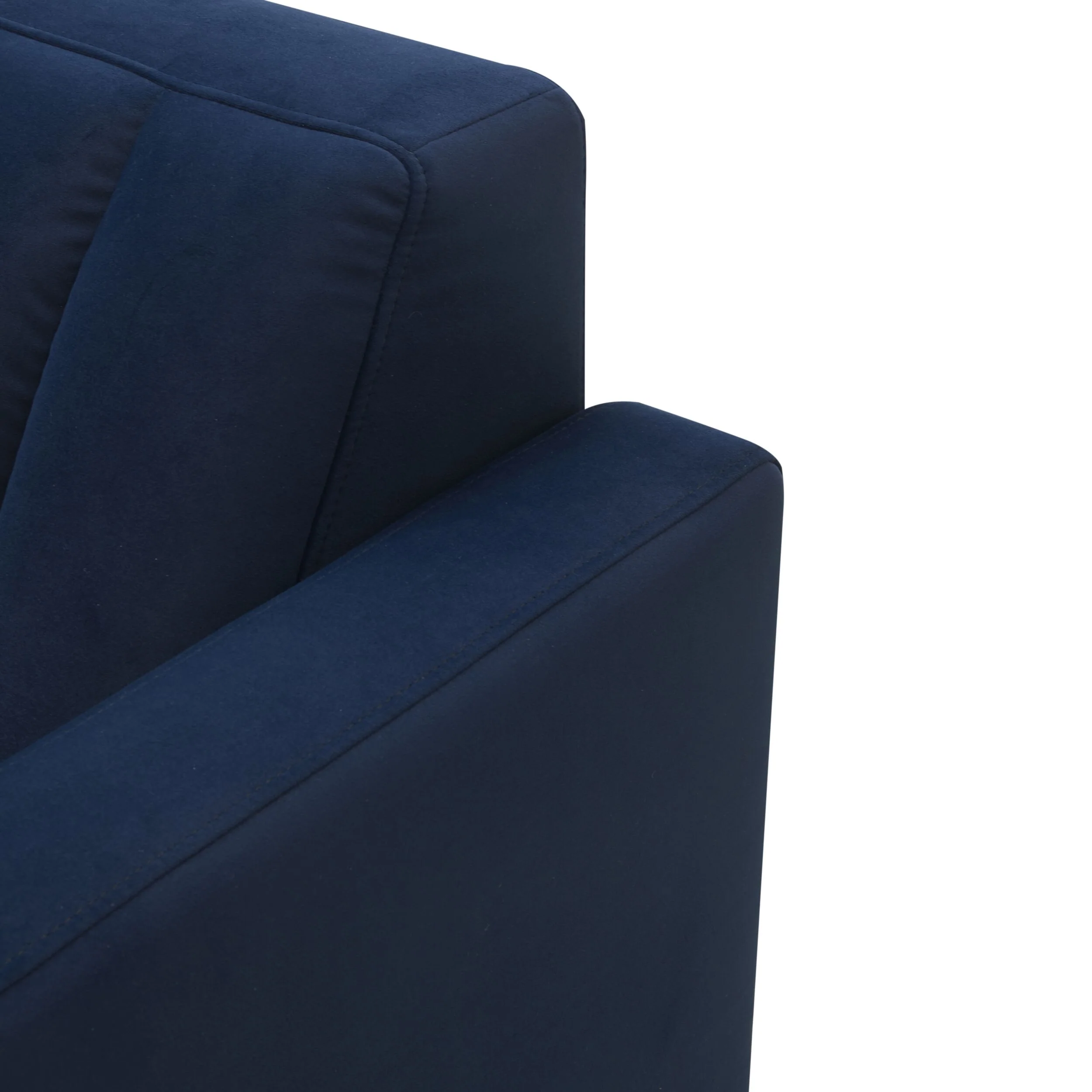 Stitch 3 Seater Velvet Sofa Indigo - Image 8