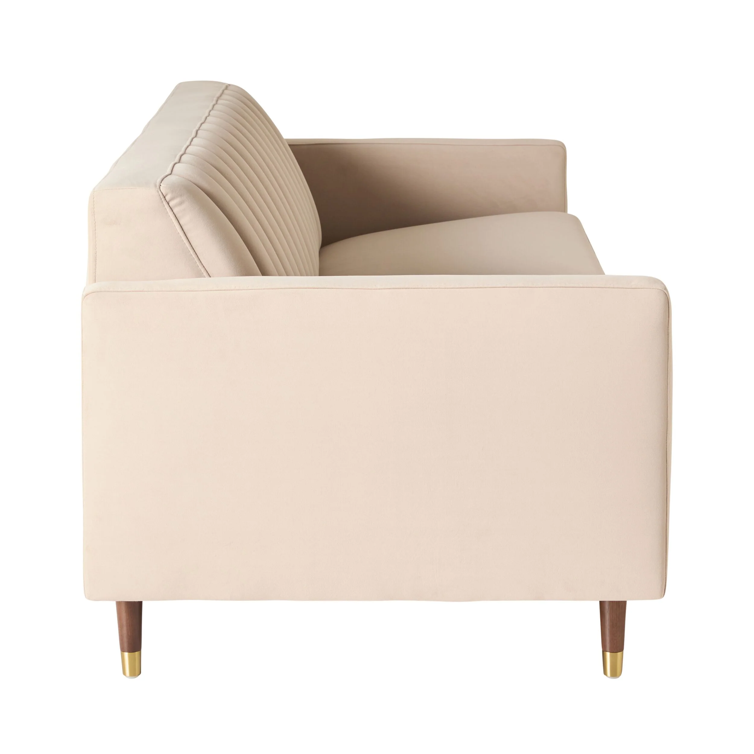 Stitch 3 Seater Velvet Sofa Taupe - Image 3