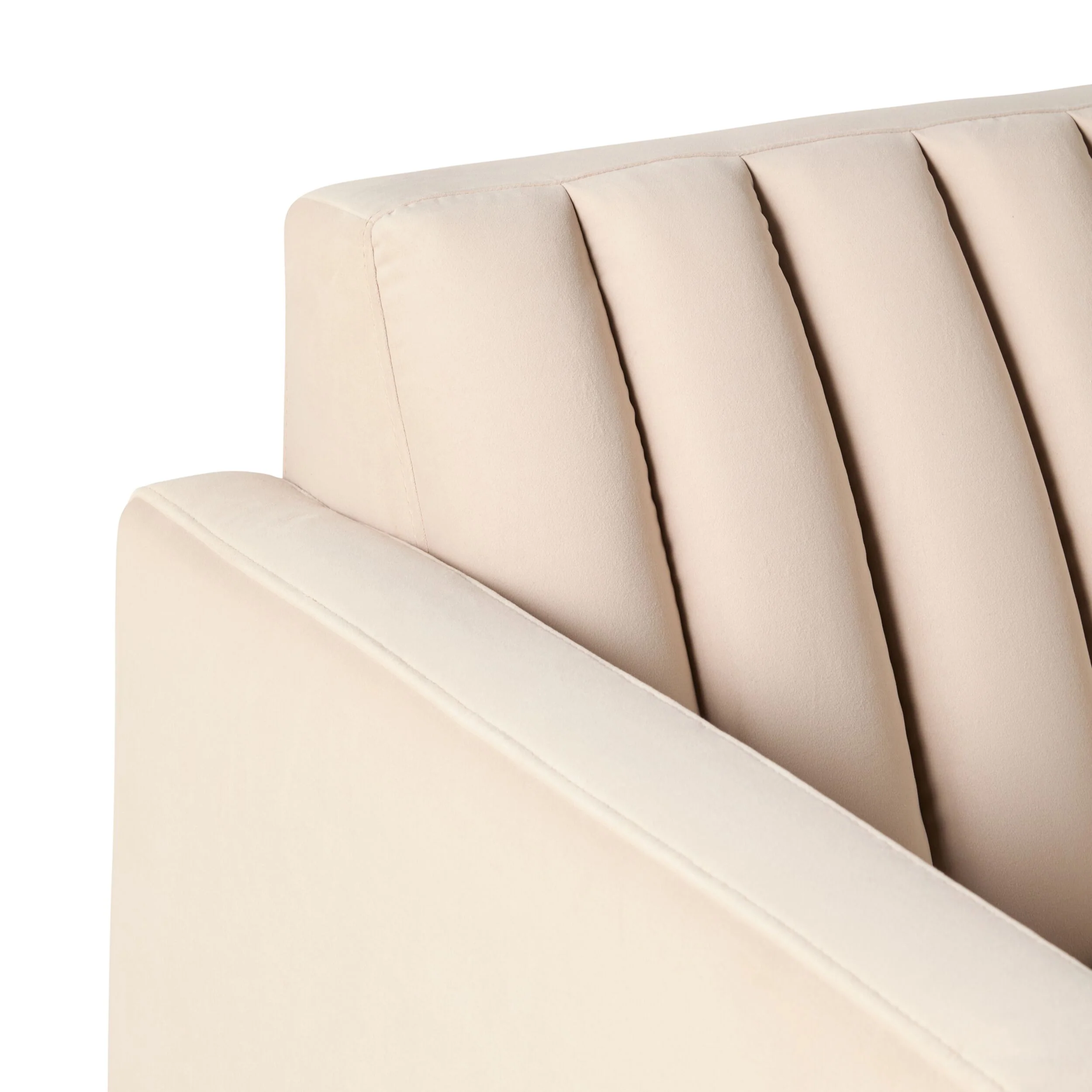 Stitch 3 Seater Velvet Sofa Taupe - Image 5