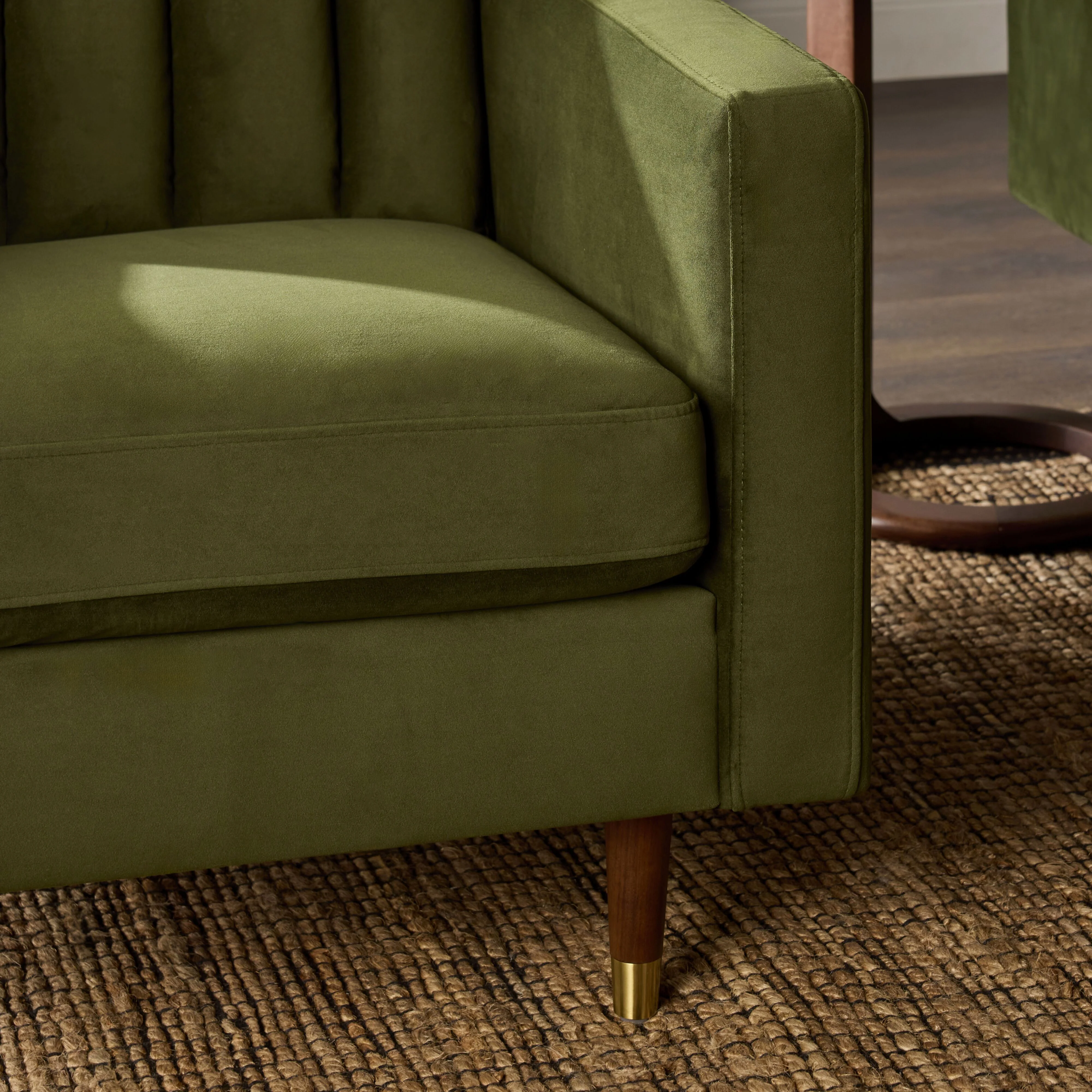 Stitch Velvet Armchair Juniper Olive - Image 9