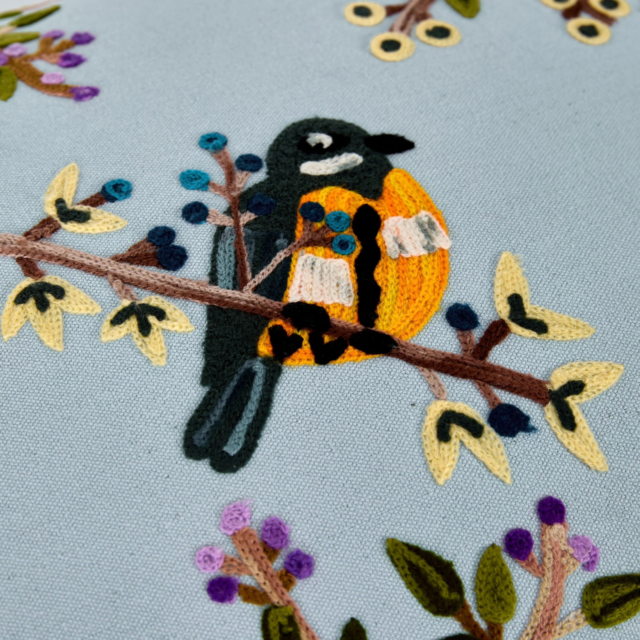 Stitch Blossom Birds Cushion 40x60cm - Image 3