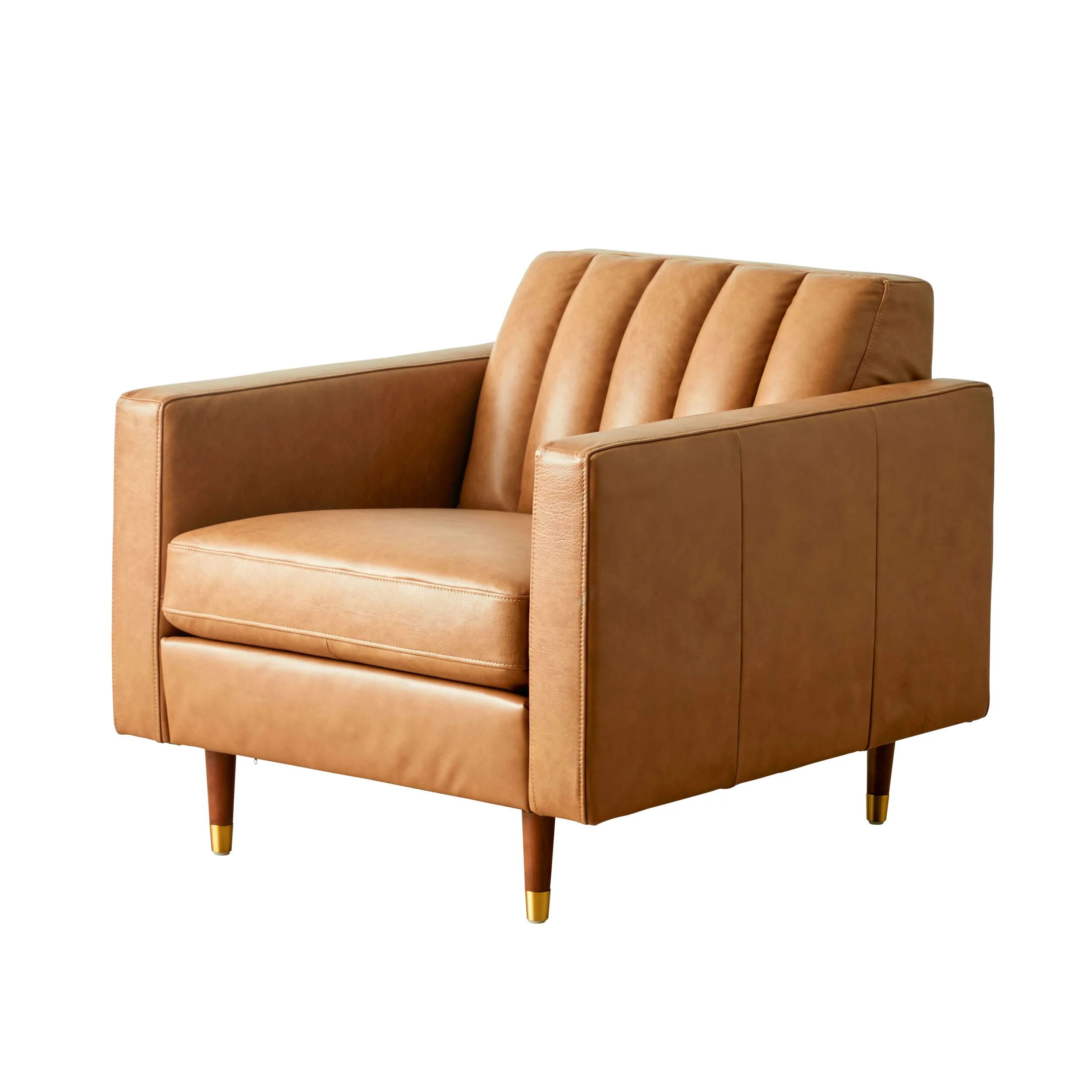 Stitch Leather Armchair Dakota Saddle - Image 2