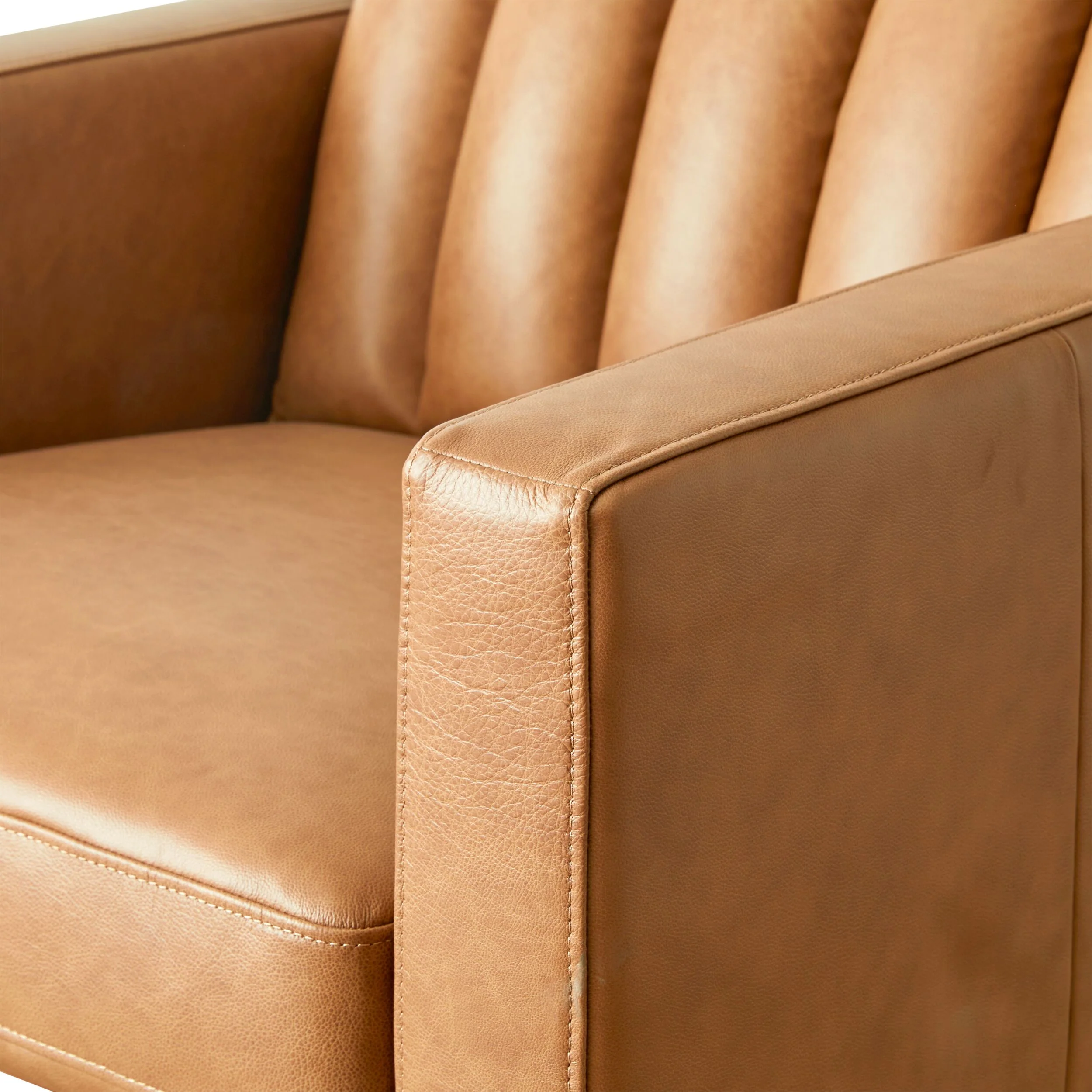Stitch Leather Armchair Dakota Saddle - Image 4