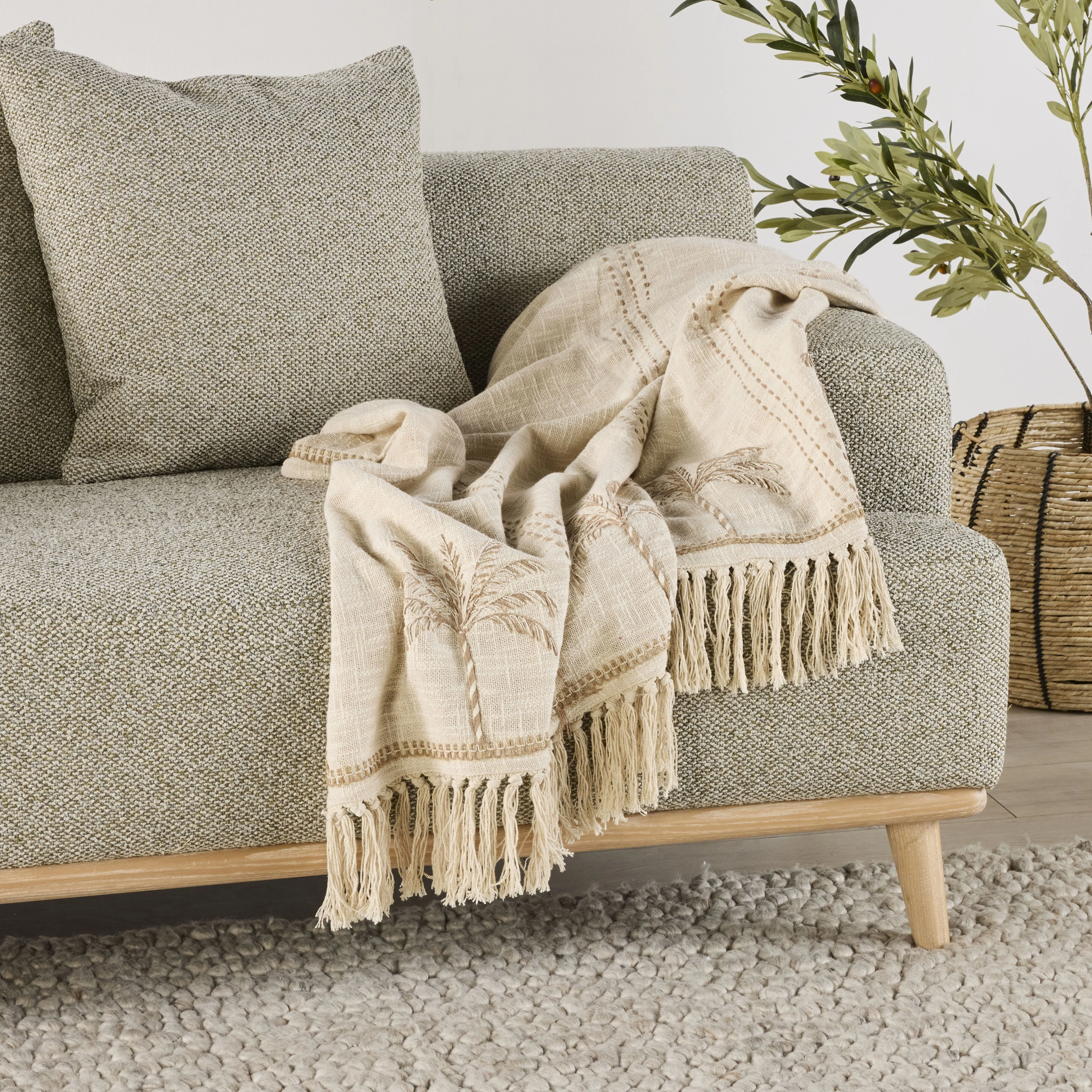 Stitch Palm Breeze Embroidered Throw - Image 4