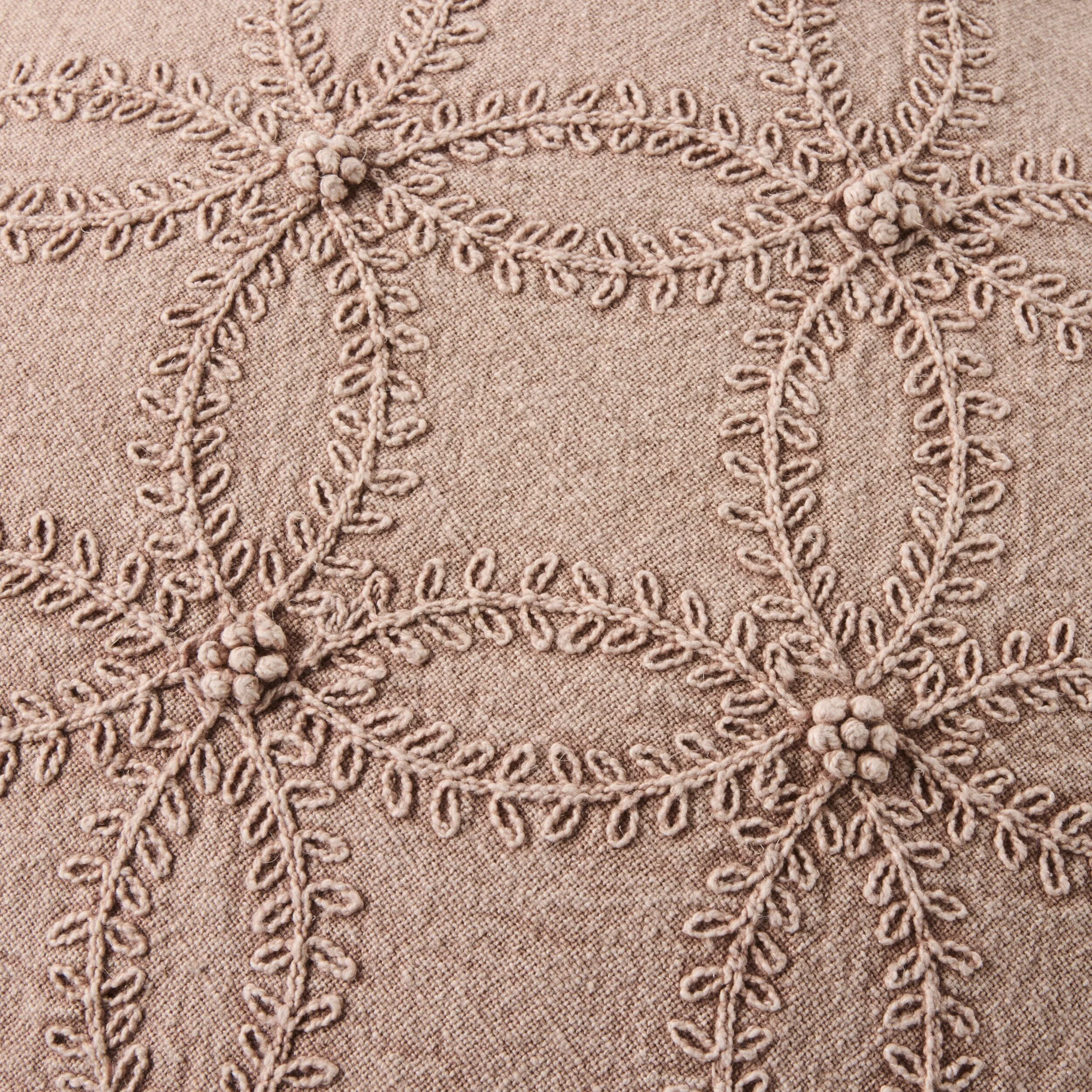 Stitch Scalloped Cushion Dusty Rose 50x50cm - Image 3