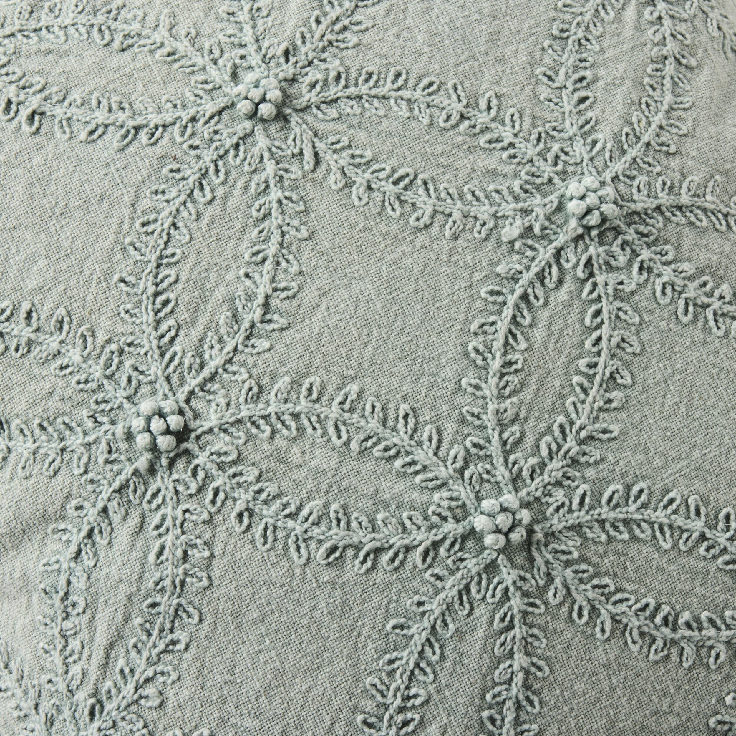 Stitch Scalloped Cushion Soft Sage 50x50cm - Image 3