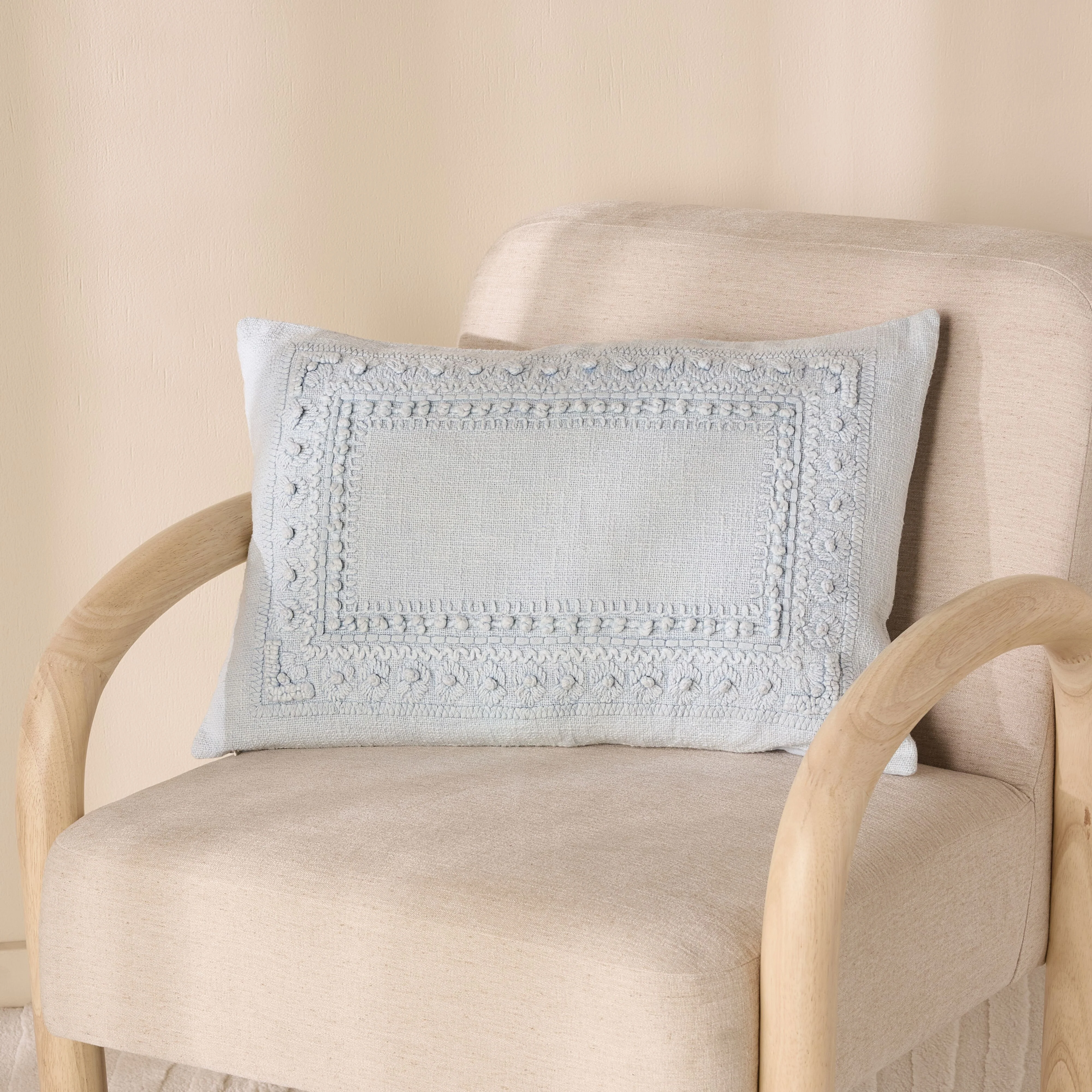 Stitch Suri Embroidered Cushion Blue - Image 5