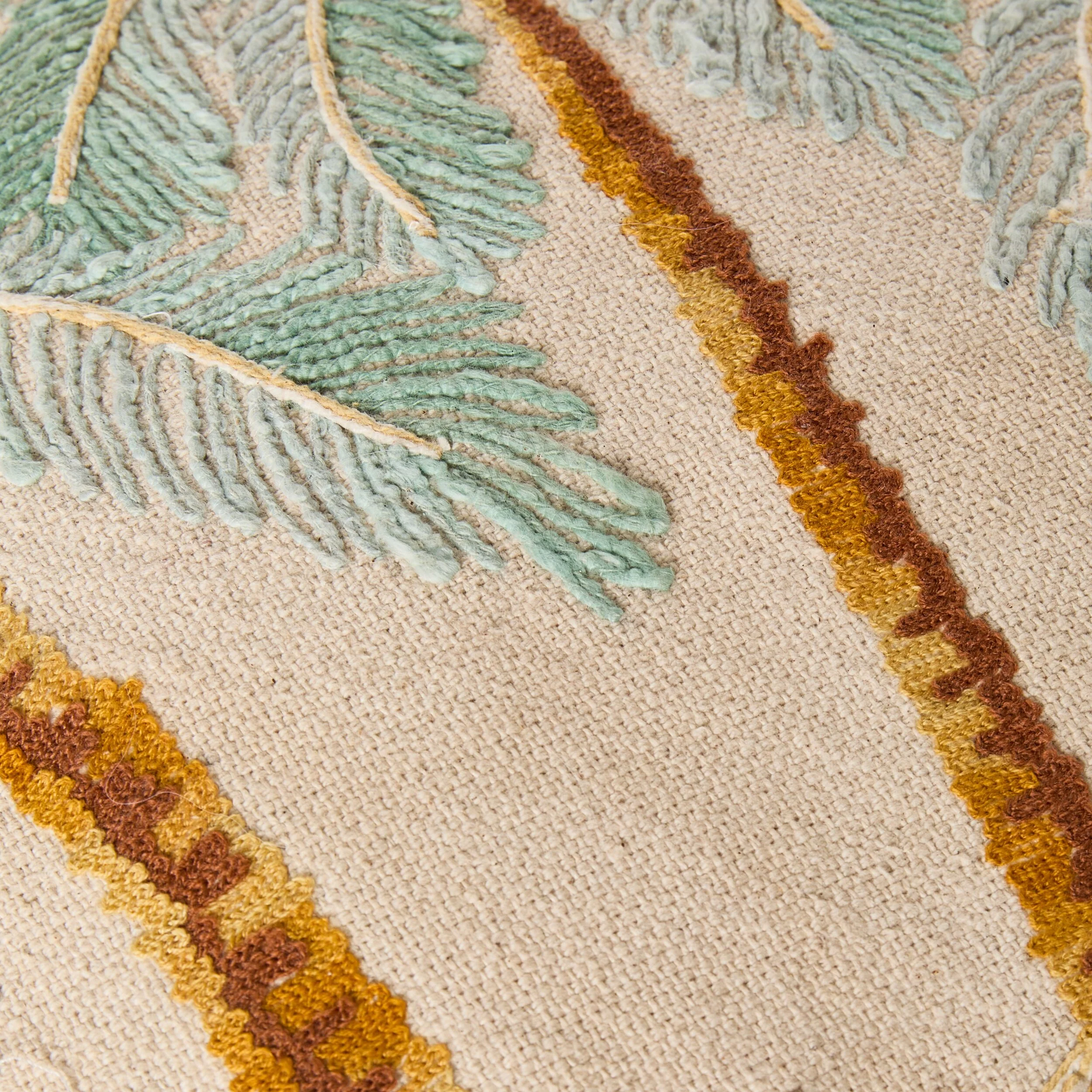 Stitch Tropical Palm Embroidered Cushion - Image 2