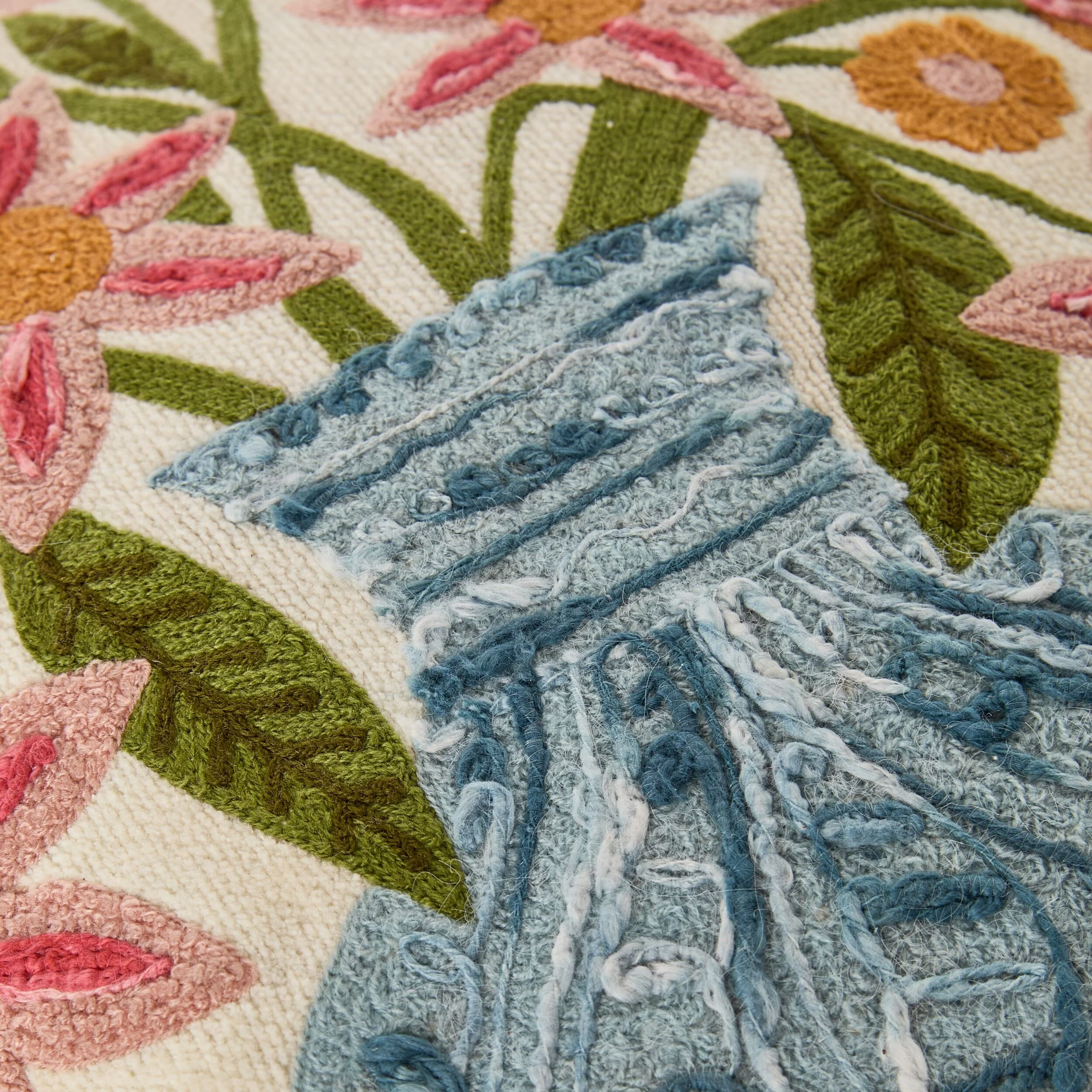 Stitch Vase Bouquet Embroidered Cushion - Image 2