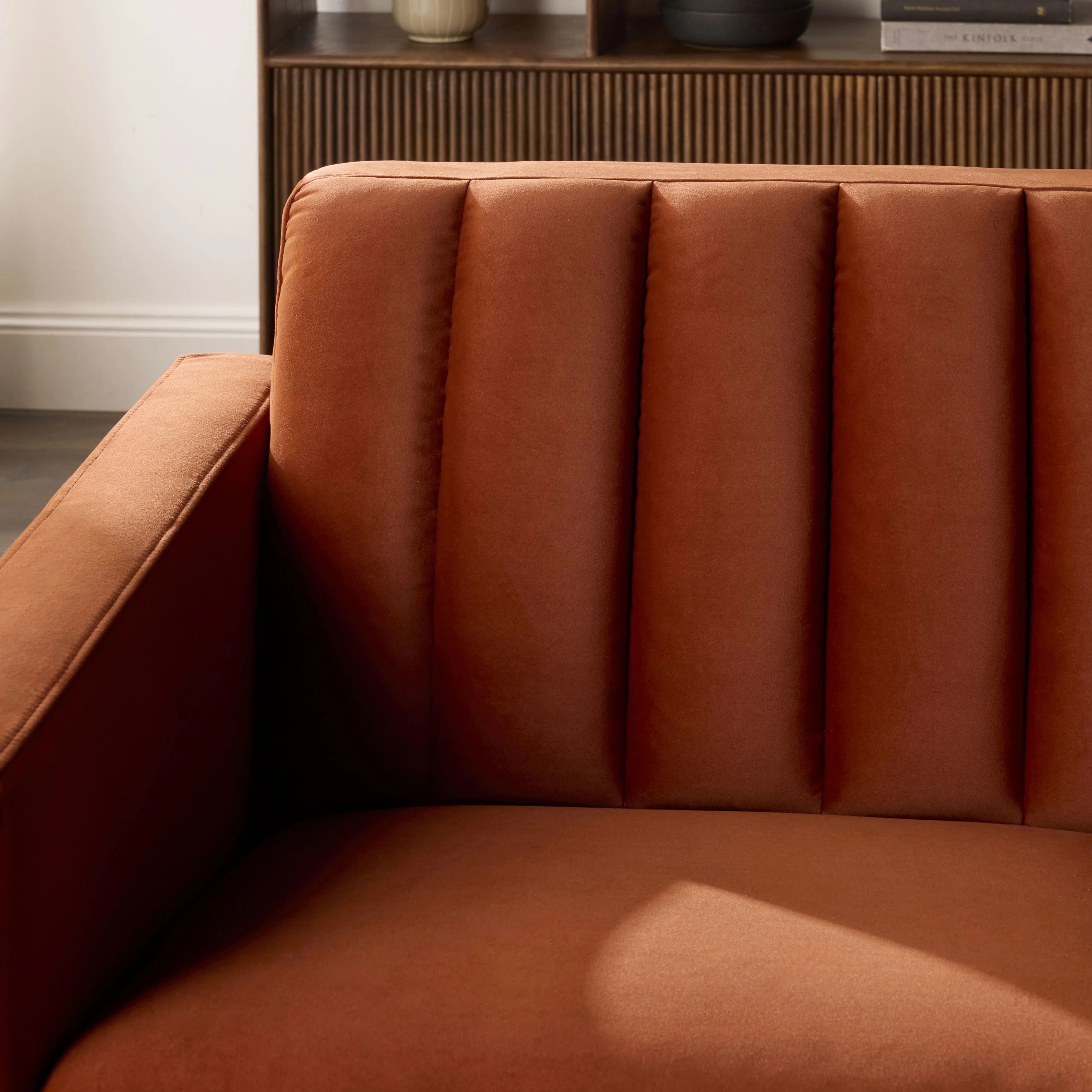 Stitch Velvet Armchair Copper - Image 10