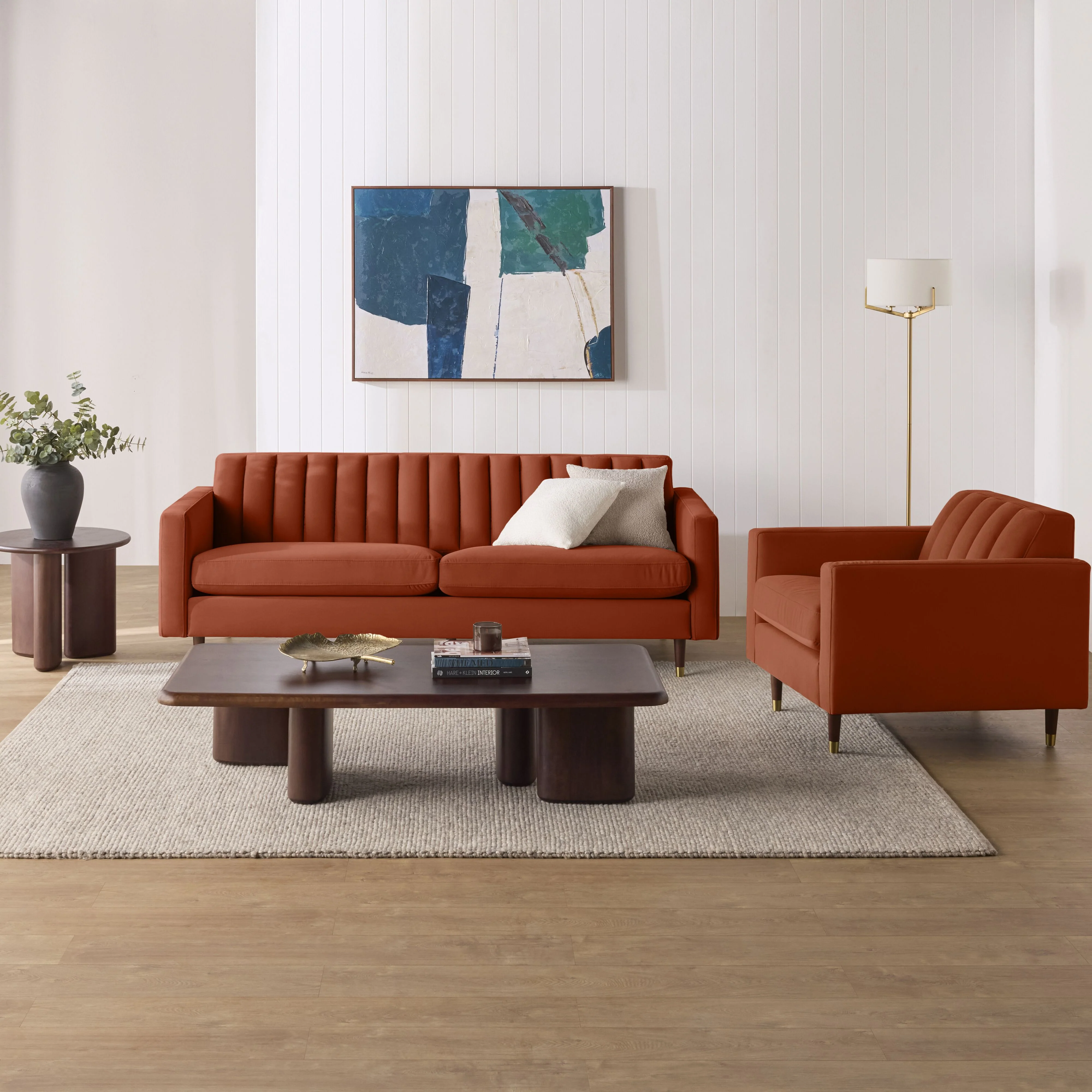 Stitch Velvet Armchair Copper - Image 11