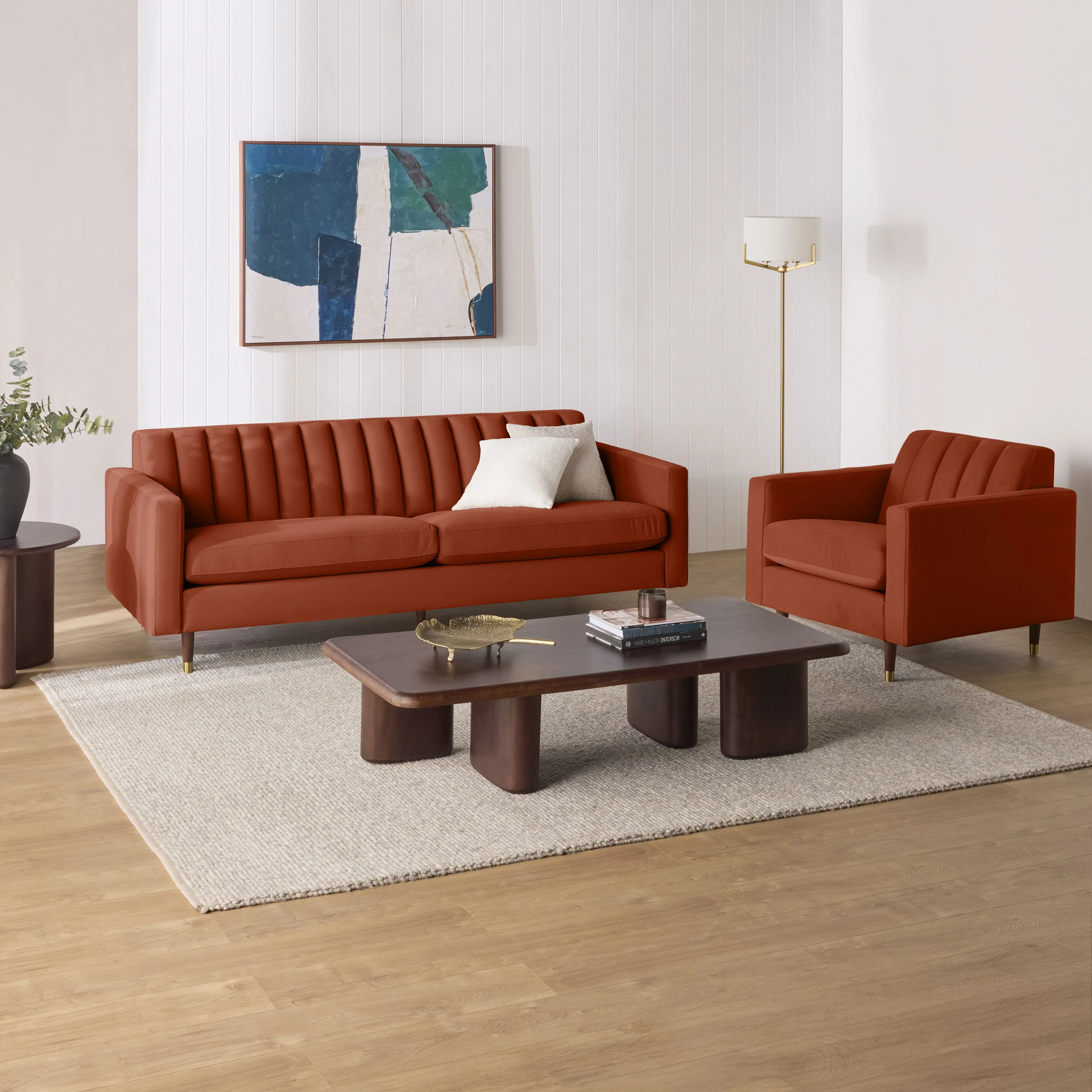 Stitch Velvet Armchair Copper - Image 12