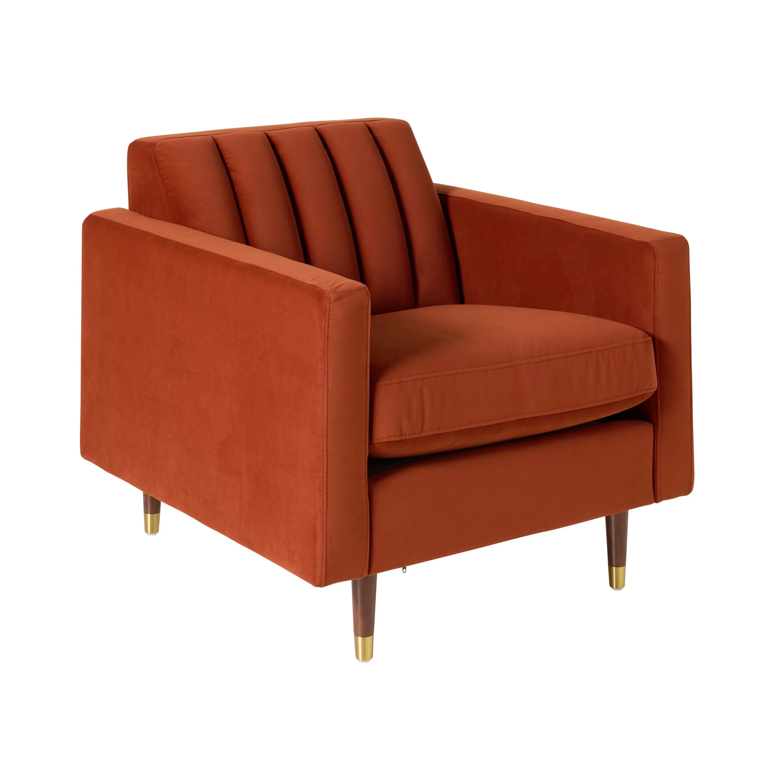 Stitch Velvet Armchair Copper - Image 2