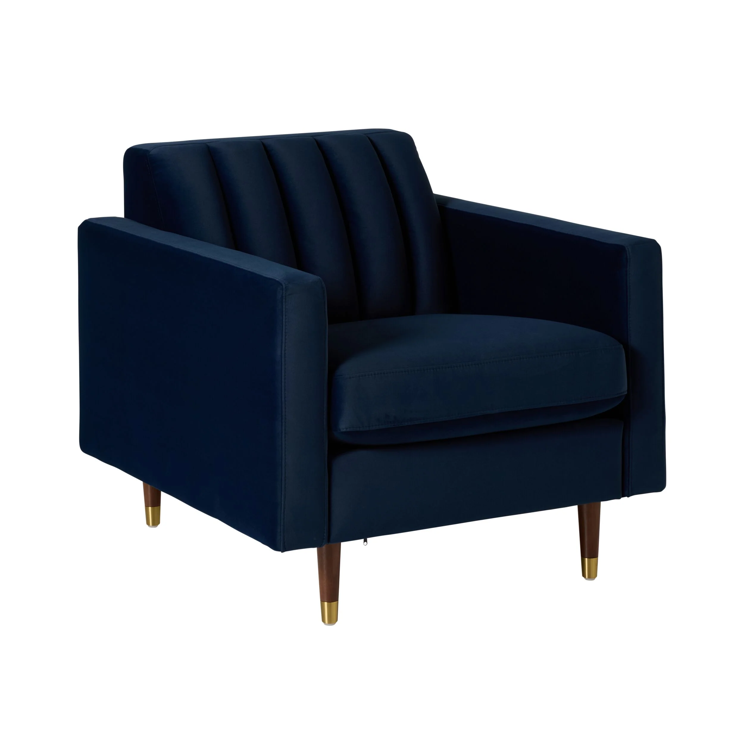 Stitch Velvet Armchair Indigo - Image 2