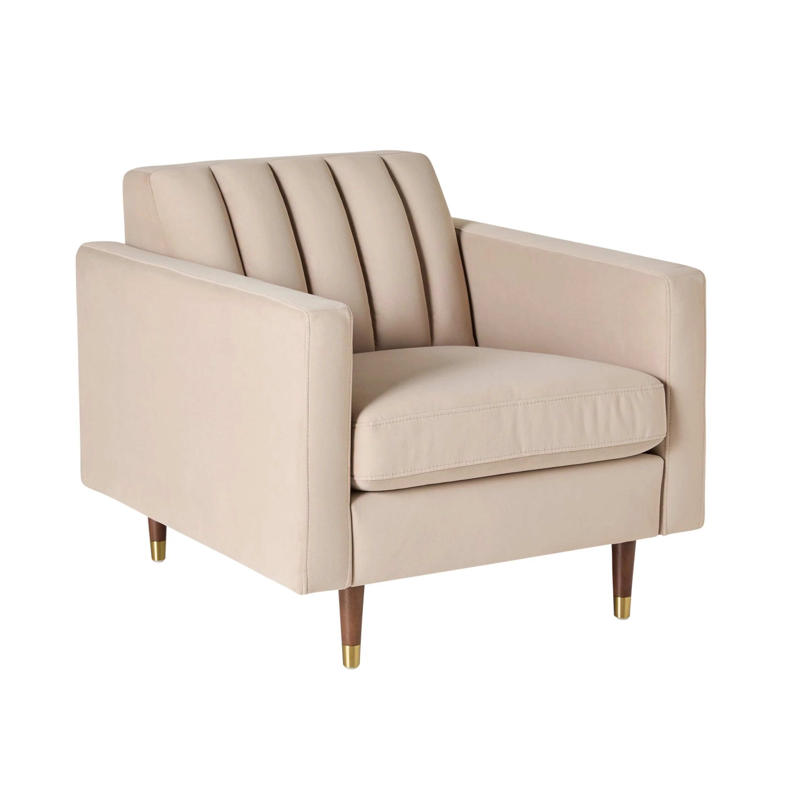 Stitch Velvet Armchair Taupe - Image 2
