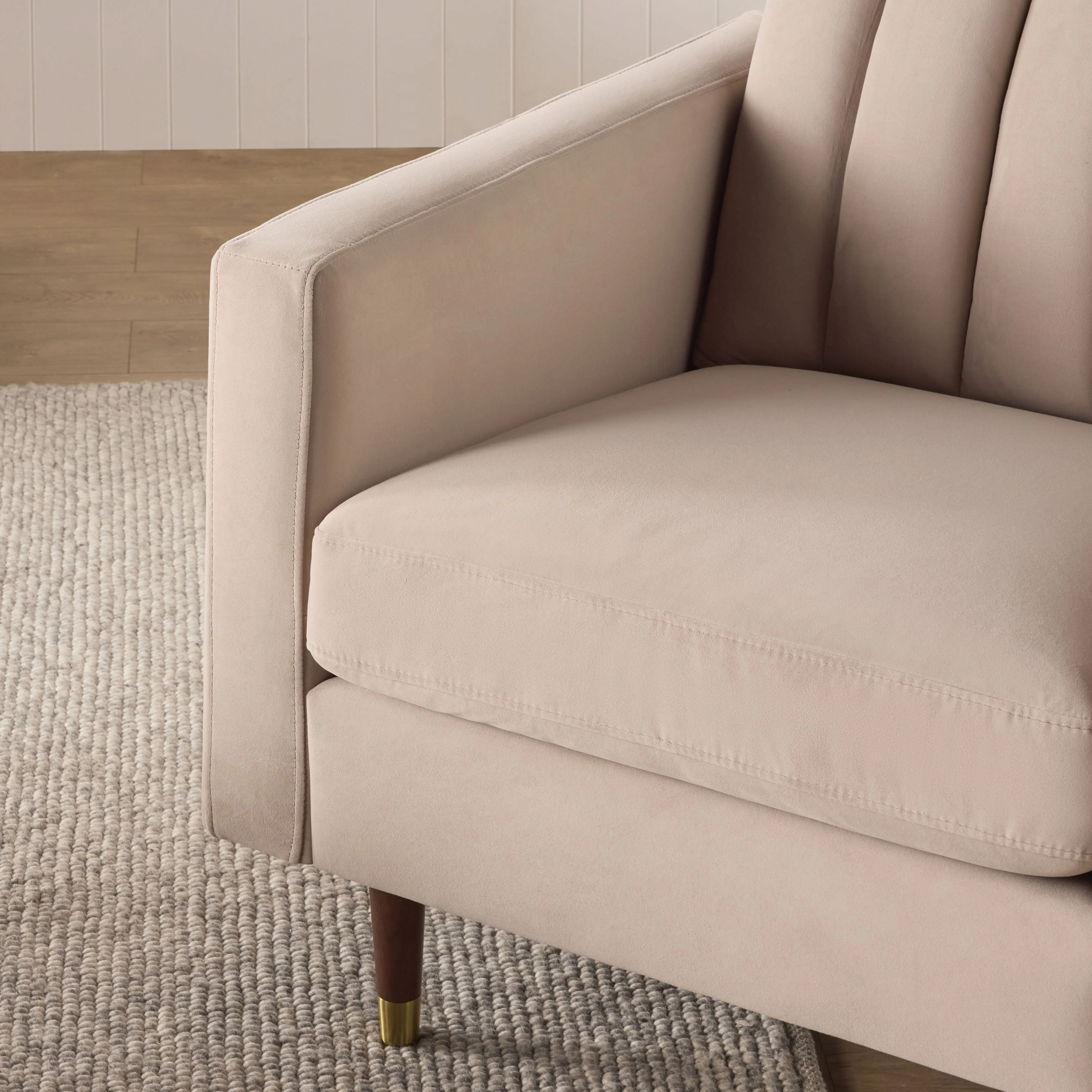 Stitch Velvet Armchair Taupe - Image 9