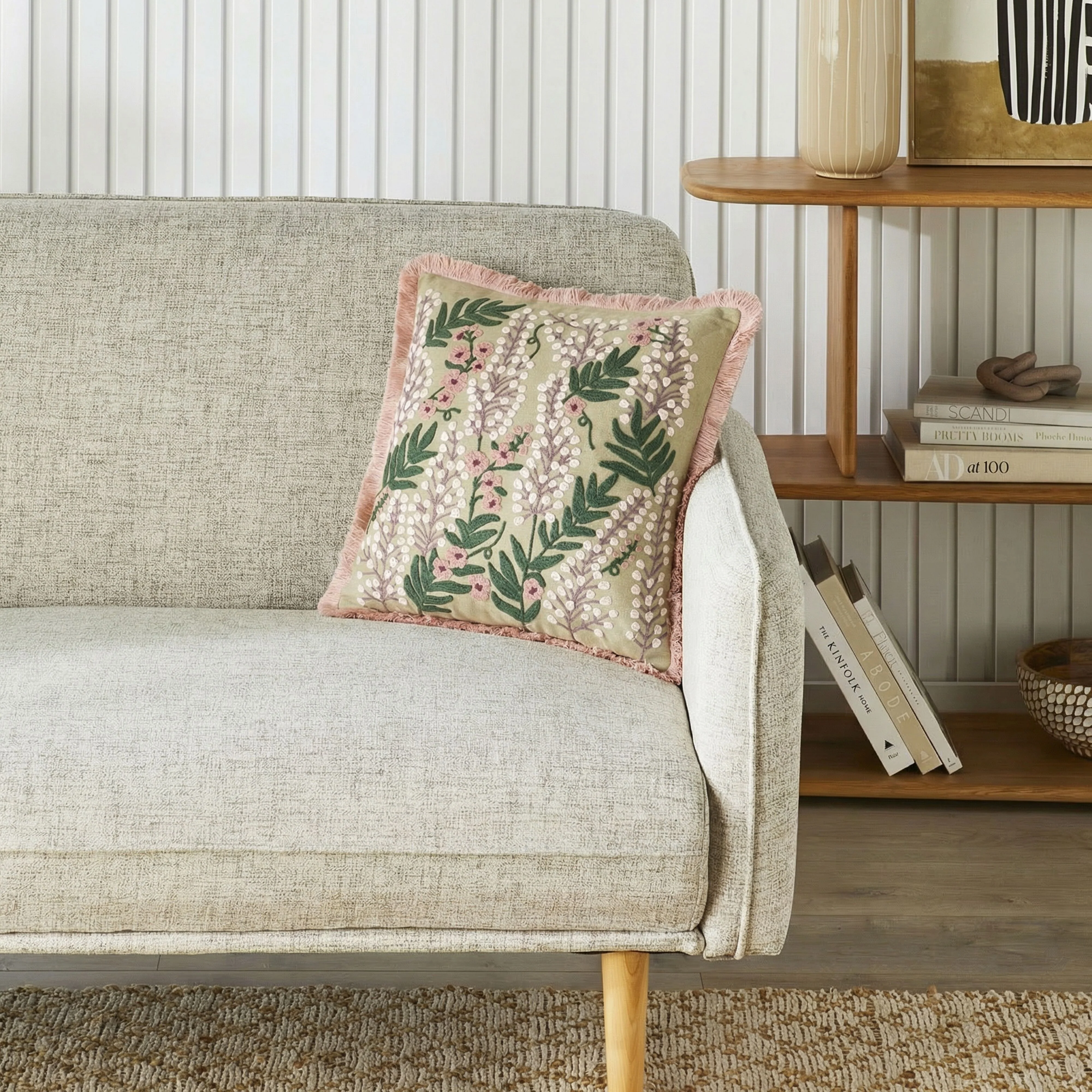 Stitch Wisteria Blush Cushion 45x45cm - Image 4